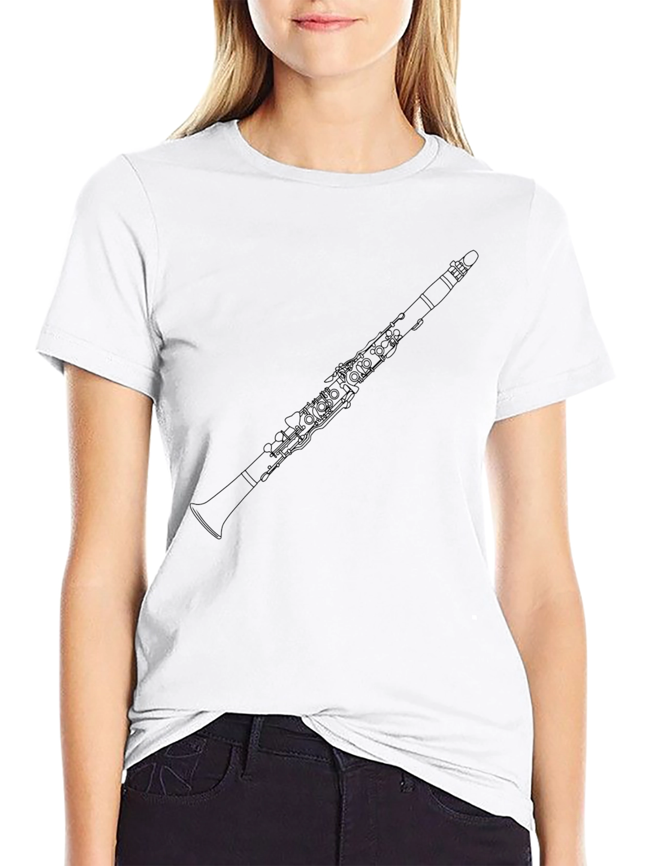 Clarinet Graphic Tee - Black Cotton T-Shirt