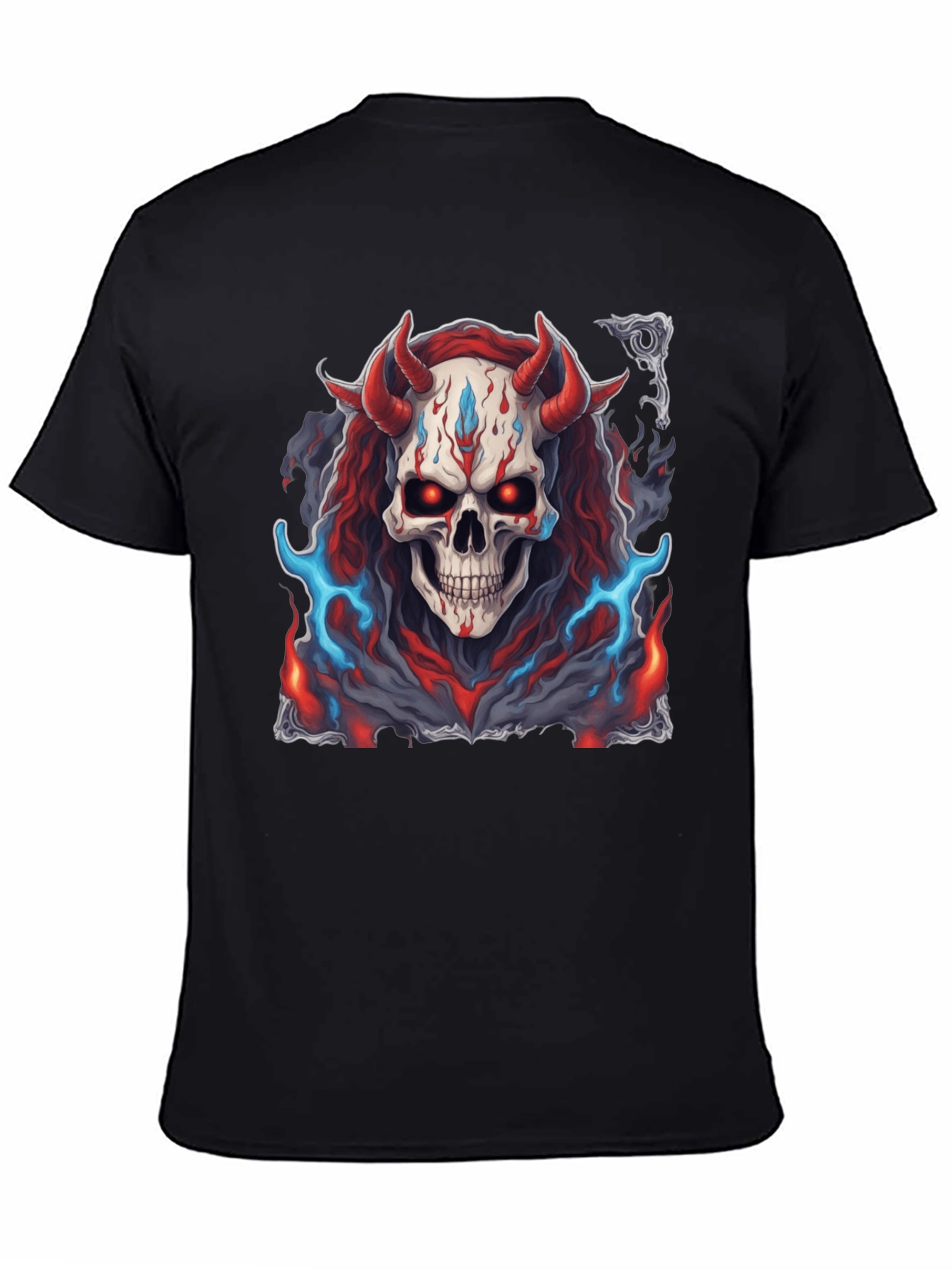 Skull Demon Graphic Tee - Dark Fantasy Style