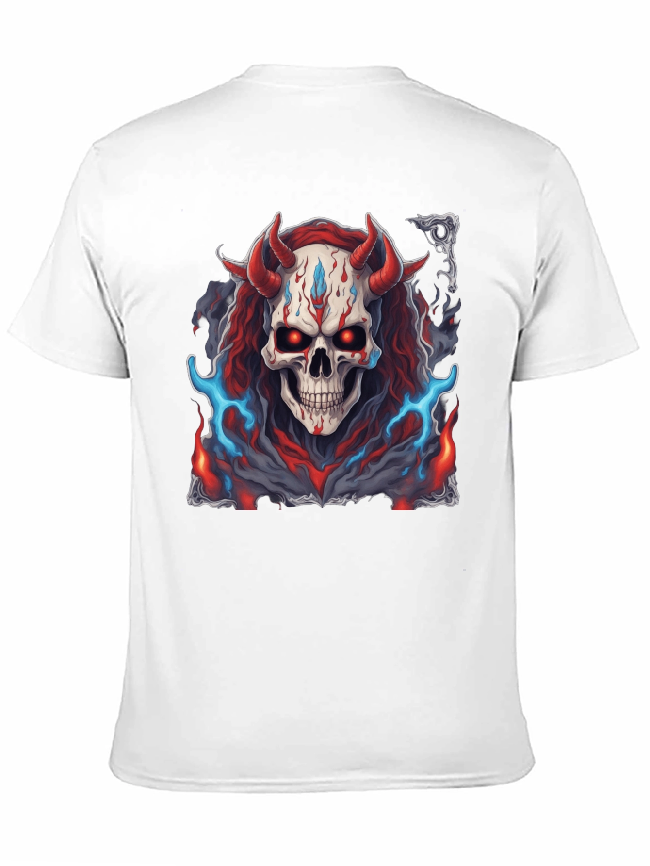 Skull Demon Graphic Tee - Dark Fantasy Style