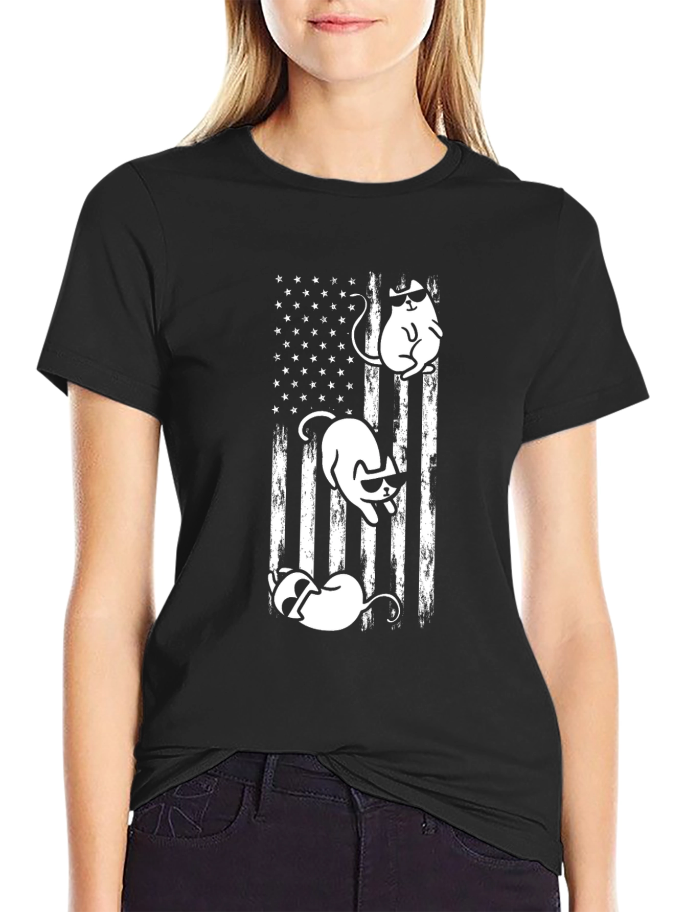 Cool Cats American Flag T-Shirt