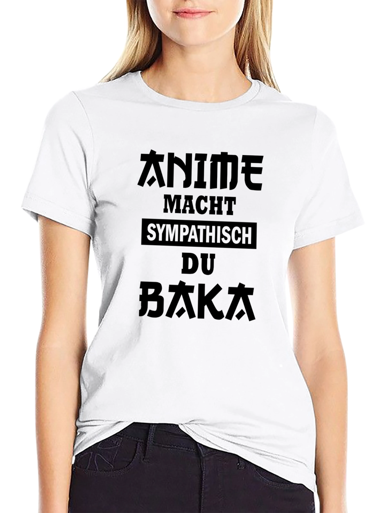 Anime Makes You Likeable Baka Black T-Shirt