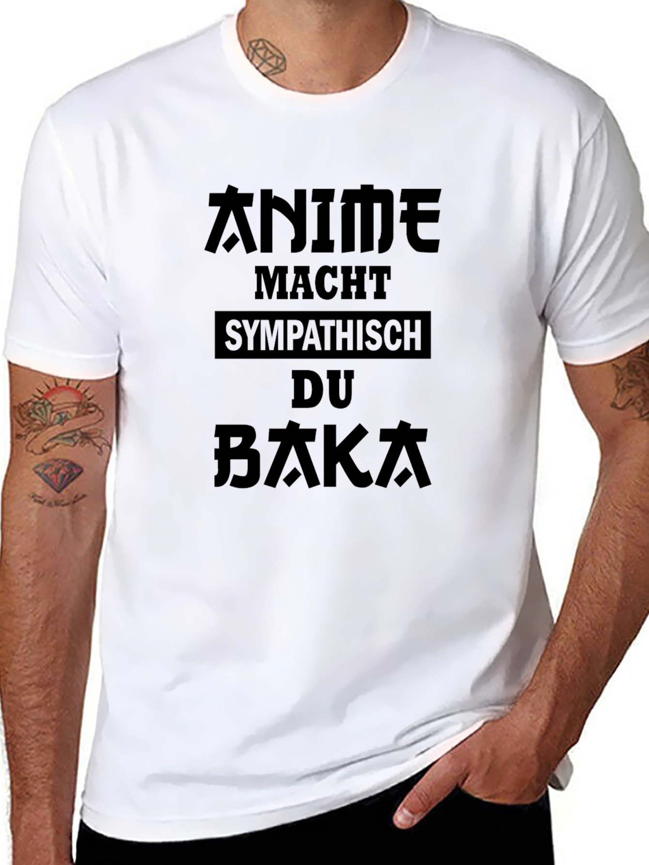 Anime Makes You Likeable Baka Black T-Shirt