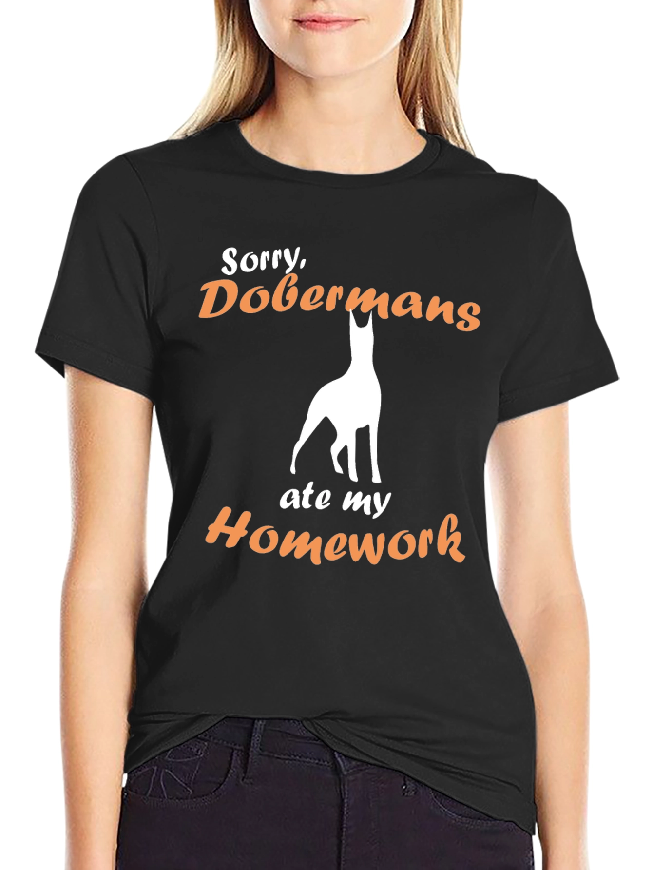 Doberman Ate My Homework Funny T-Shirt