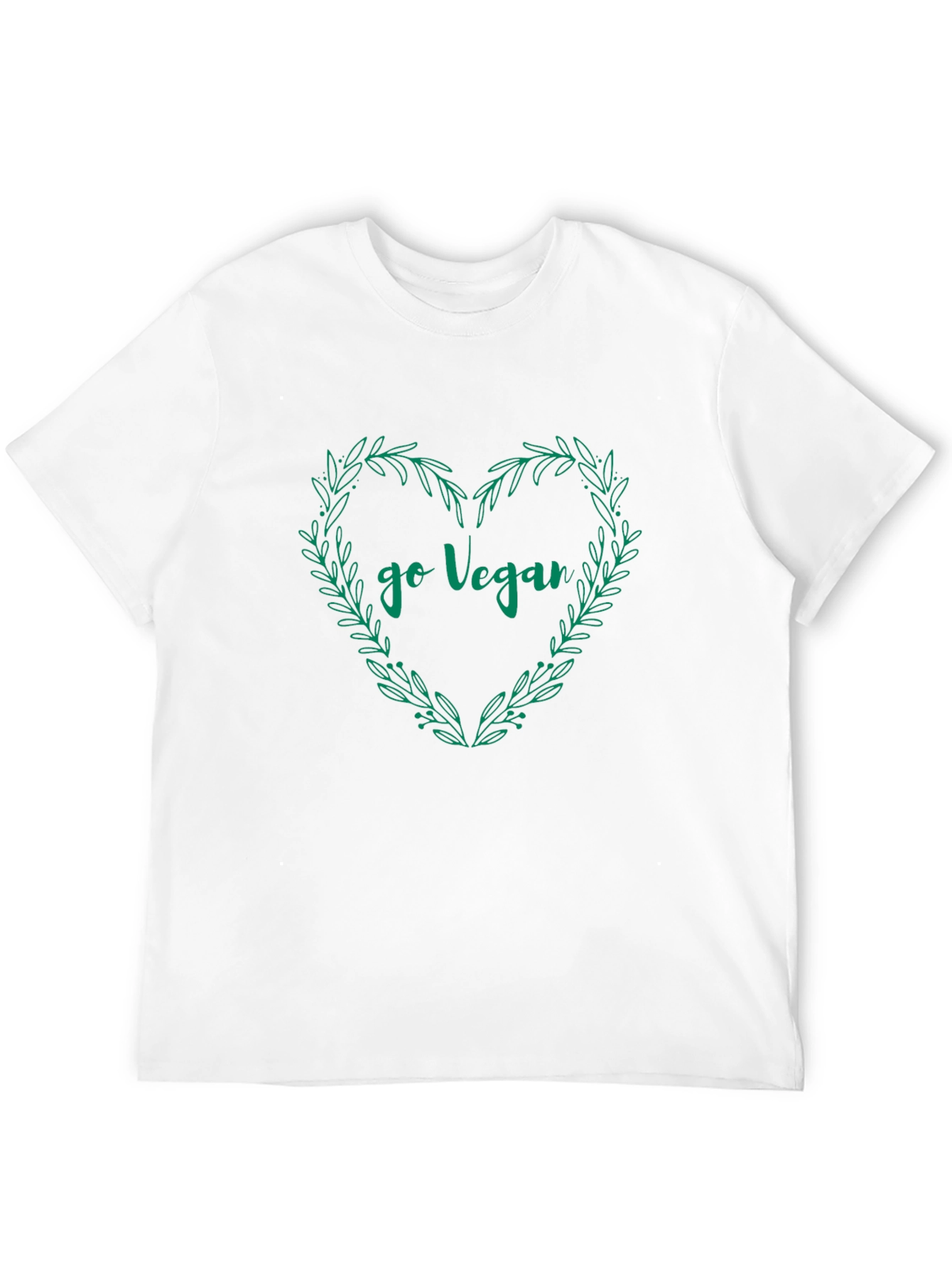 Go Vegan T-Shirt Heart Wreath Design