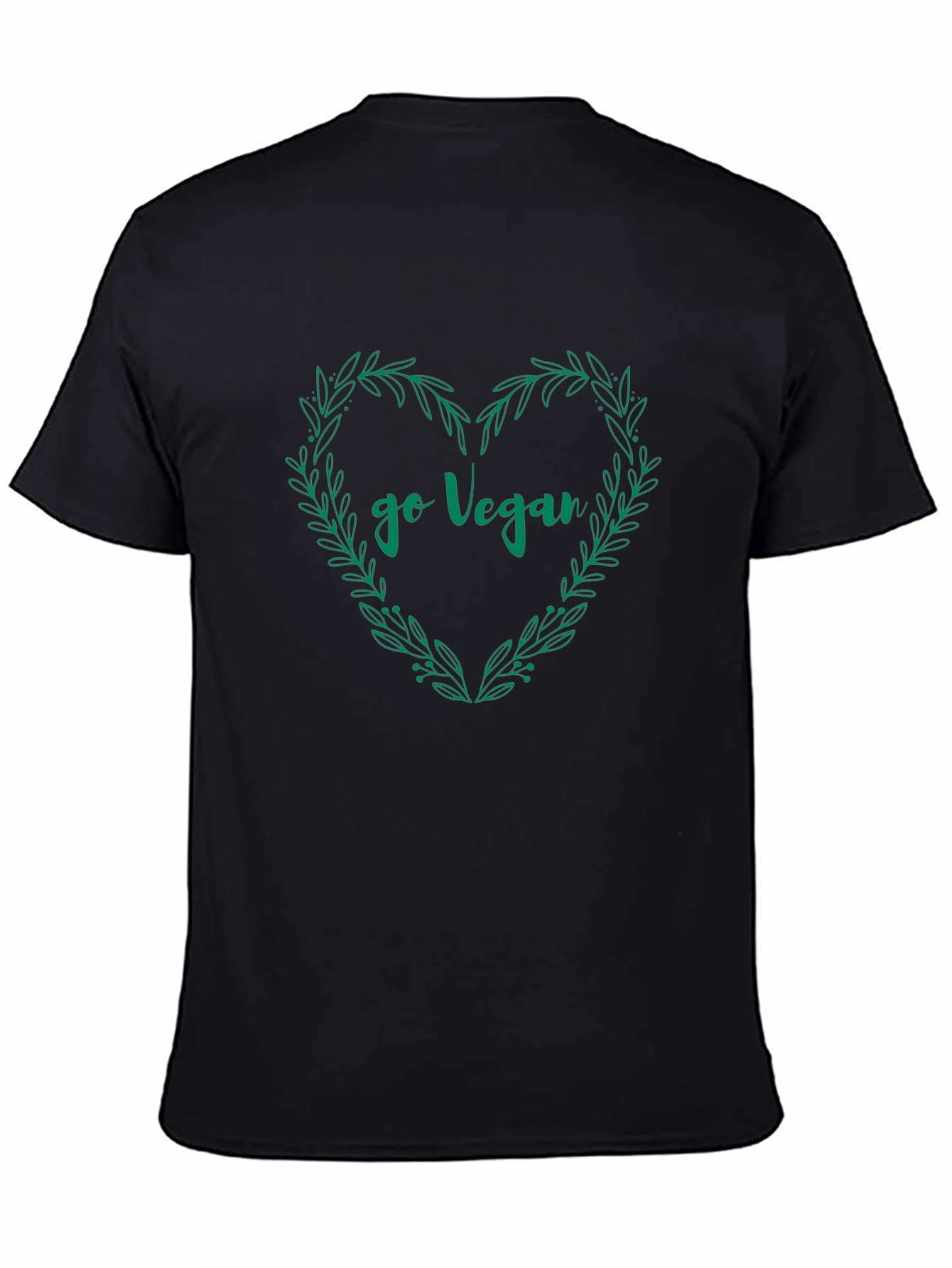 Go Vegan T-Shirt Heart Wreath Design
