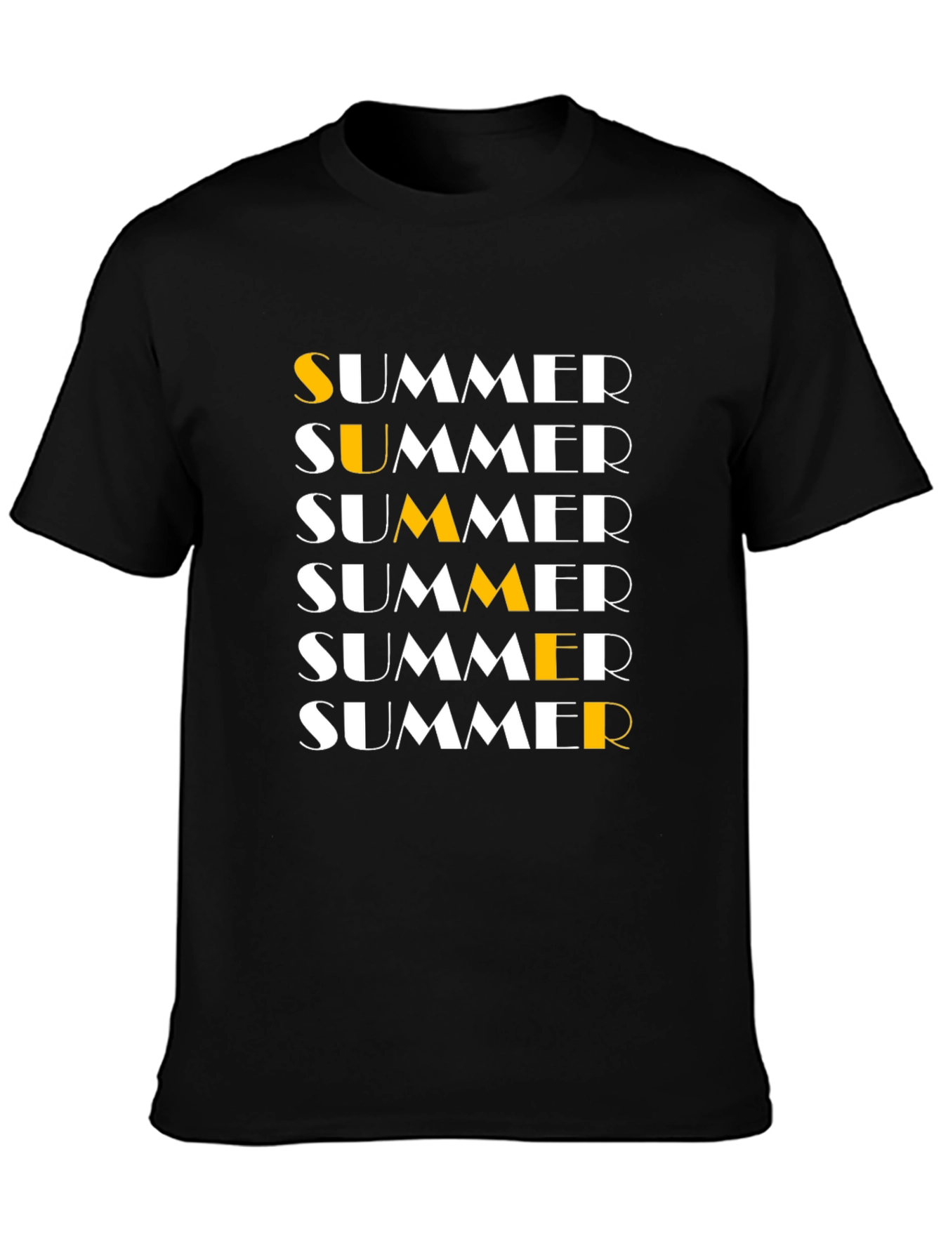 Summer Text Graphic Black T-Shirt