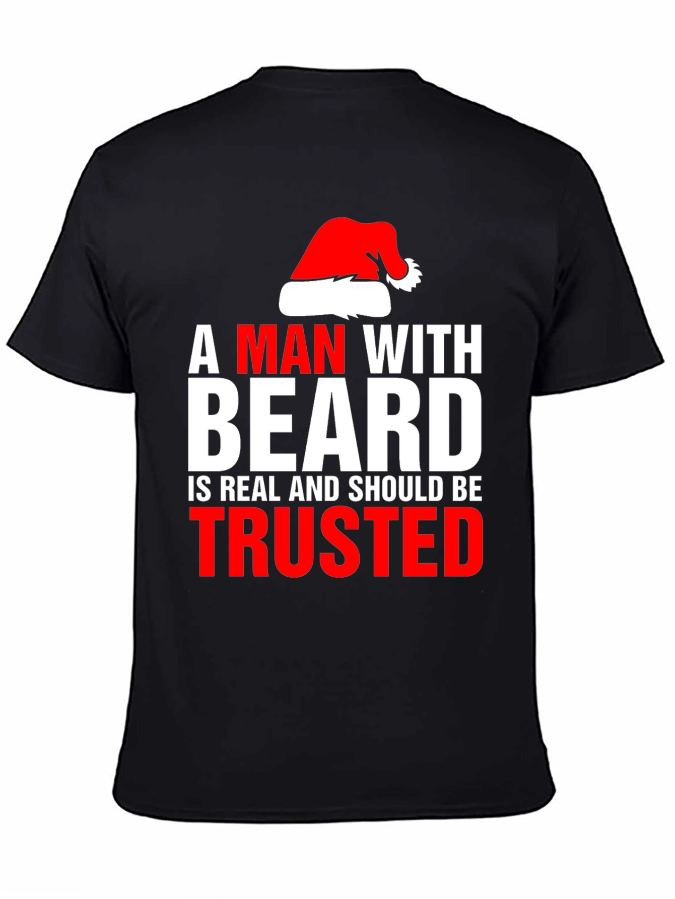 Bearded Man Santa Hat T-Shirt