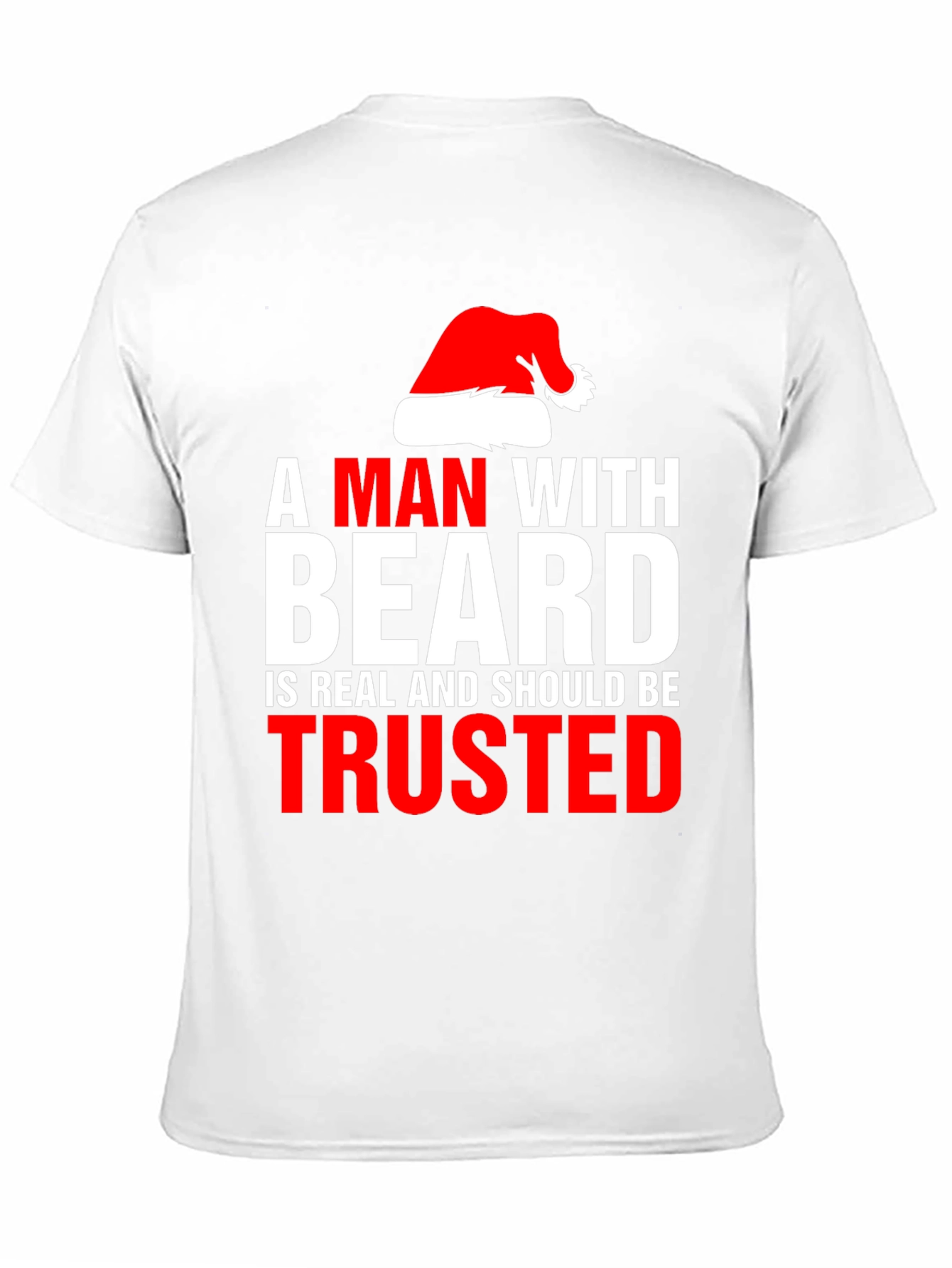 Bearded Man Santa Hat T-Shirt
