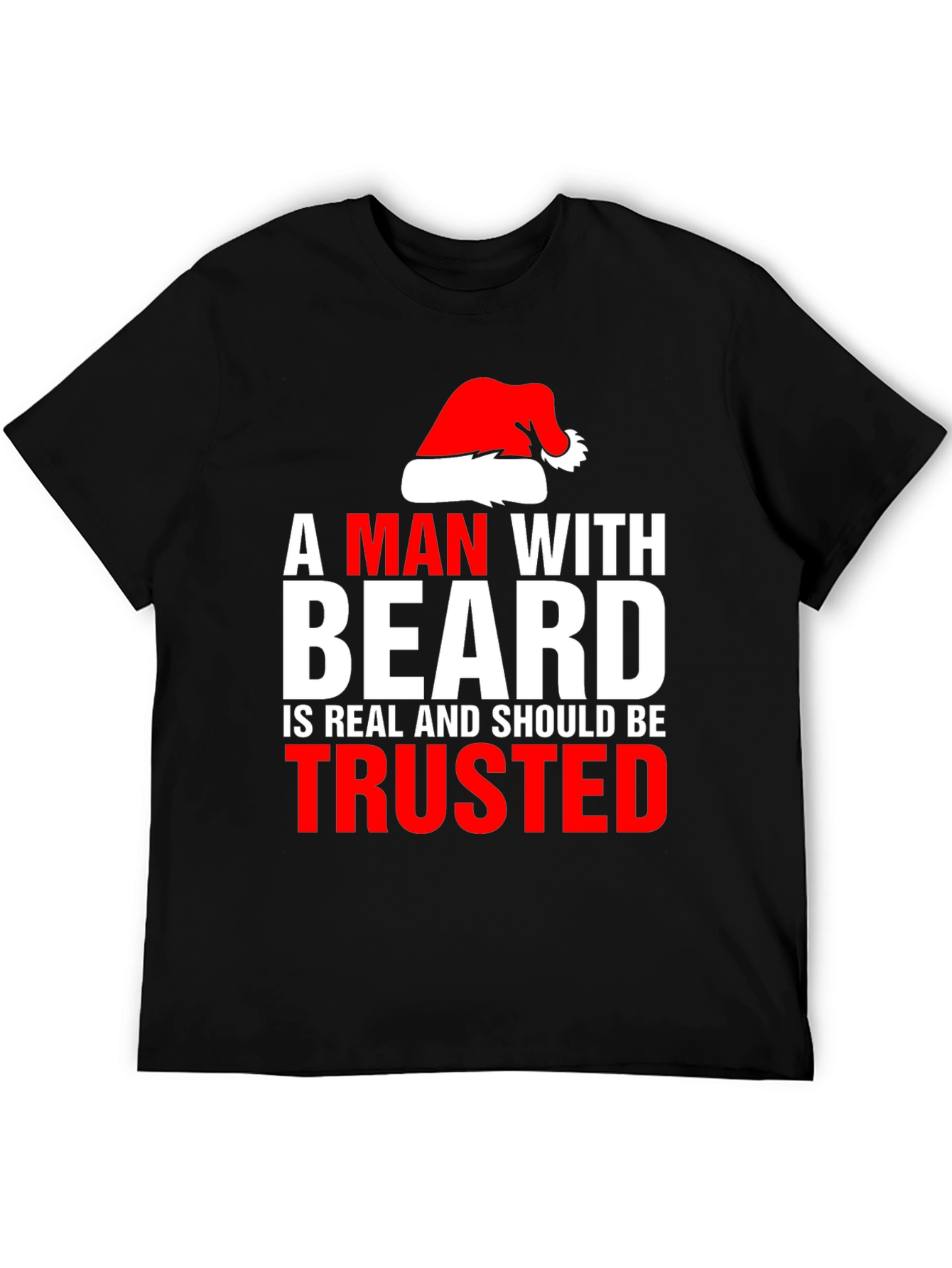 Bearded Man Santa Hat T-Shirt