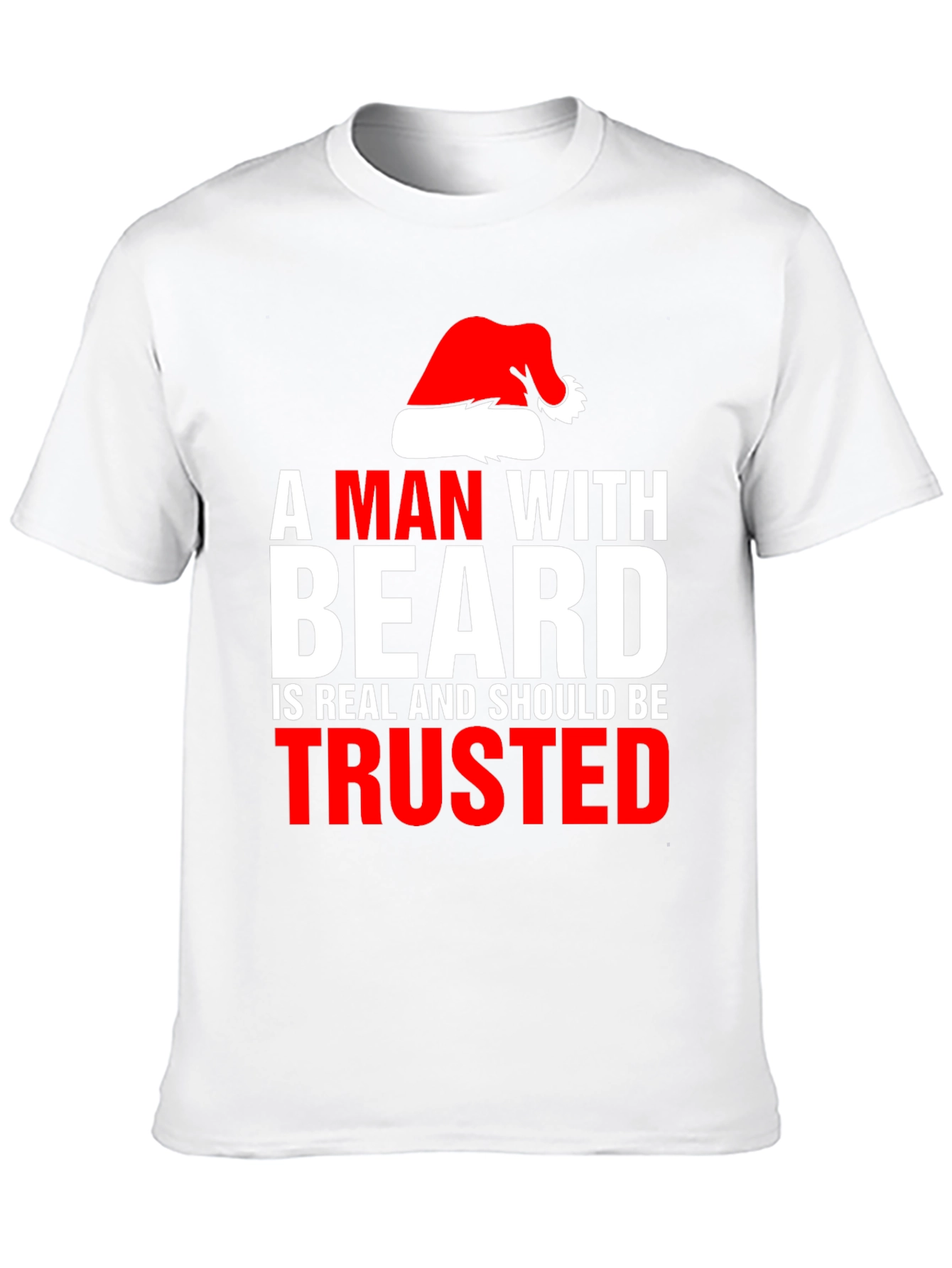 Bearded Man Santa Hat T-Shirt