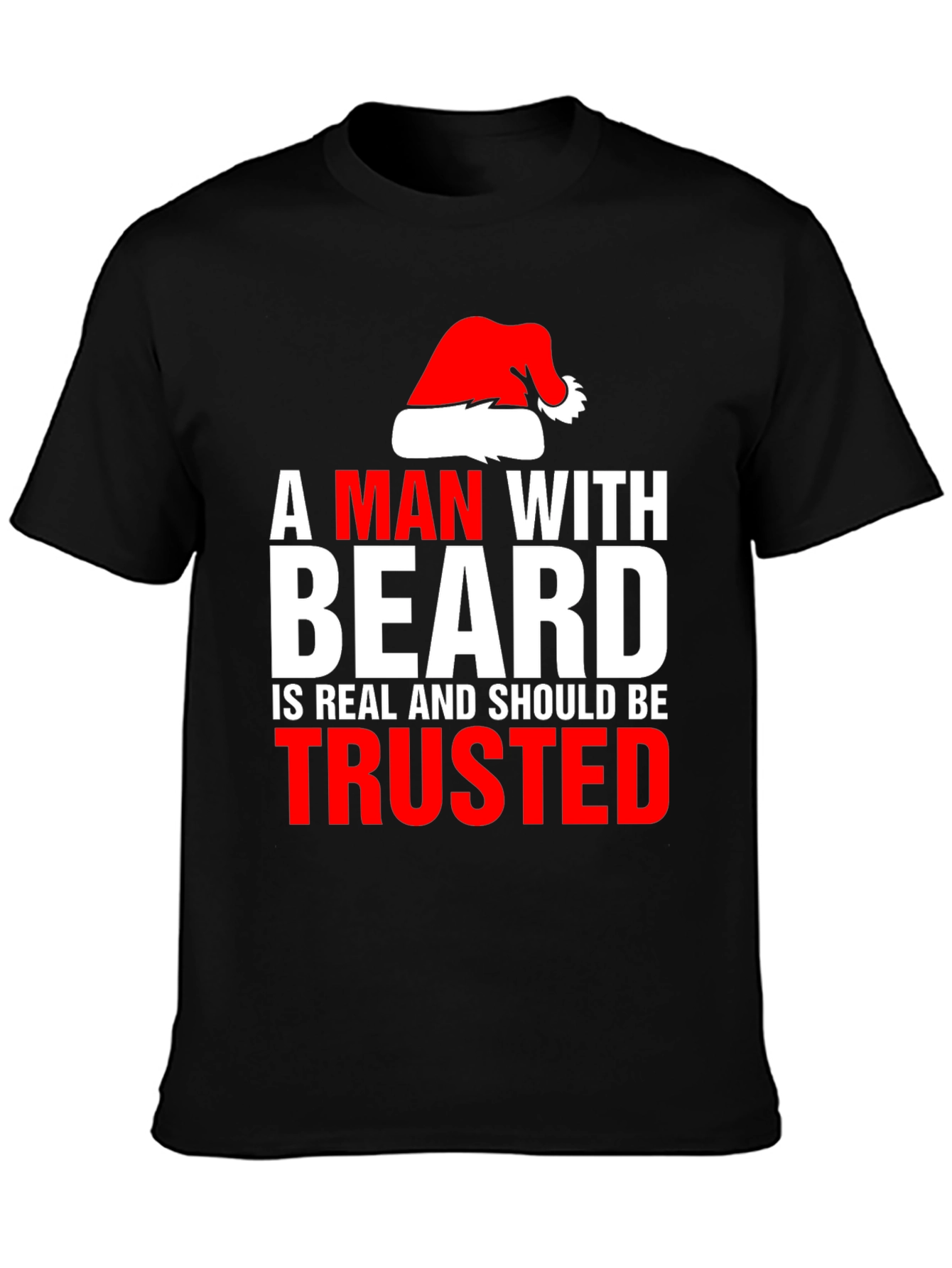 Bearded Man Santa Hat T-Shirt