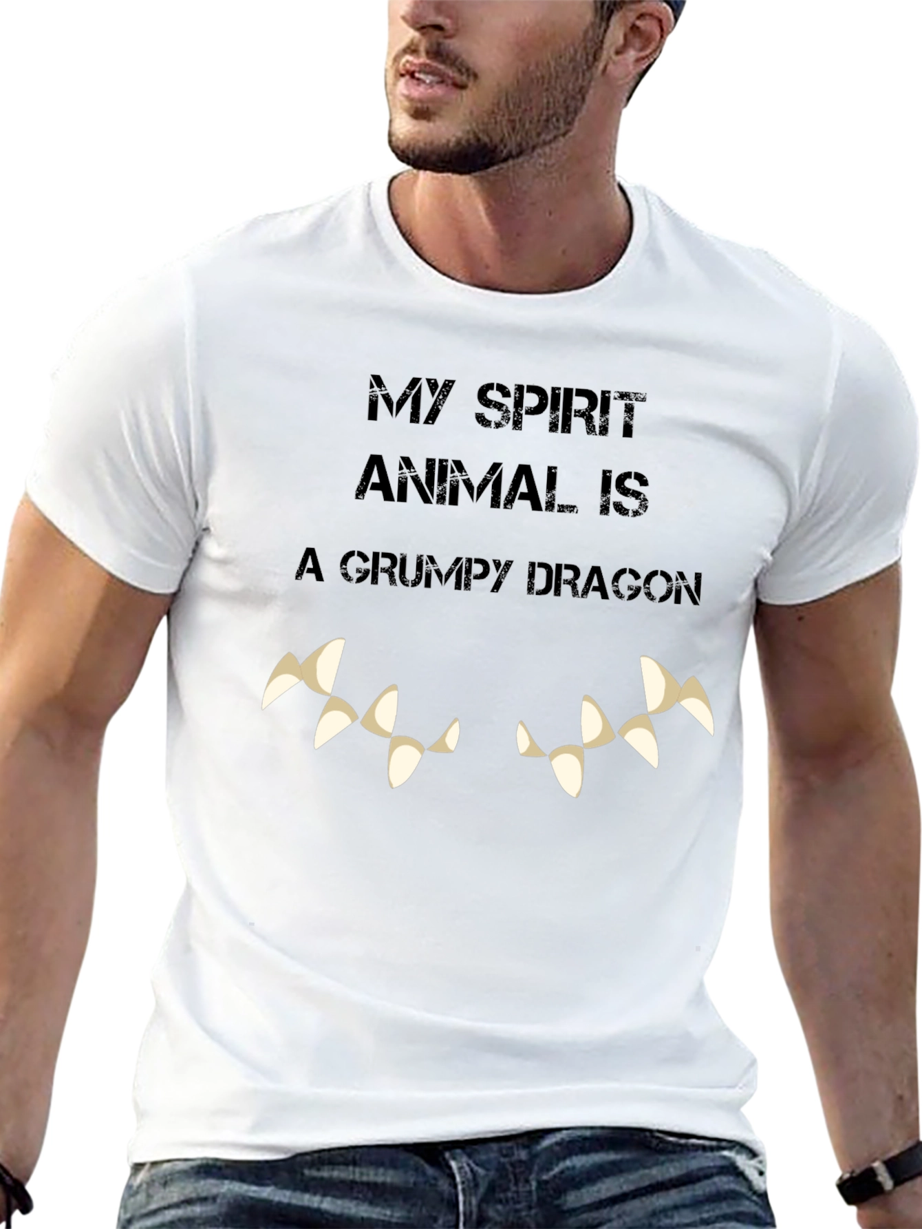 Grumpy Dragon Spirit Animal Graphic Tee