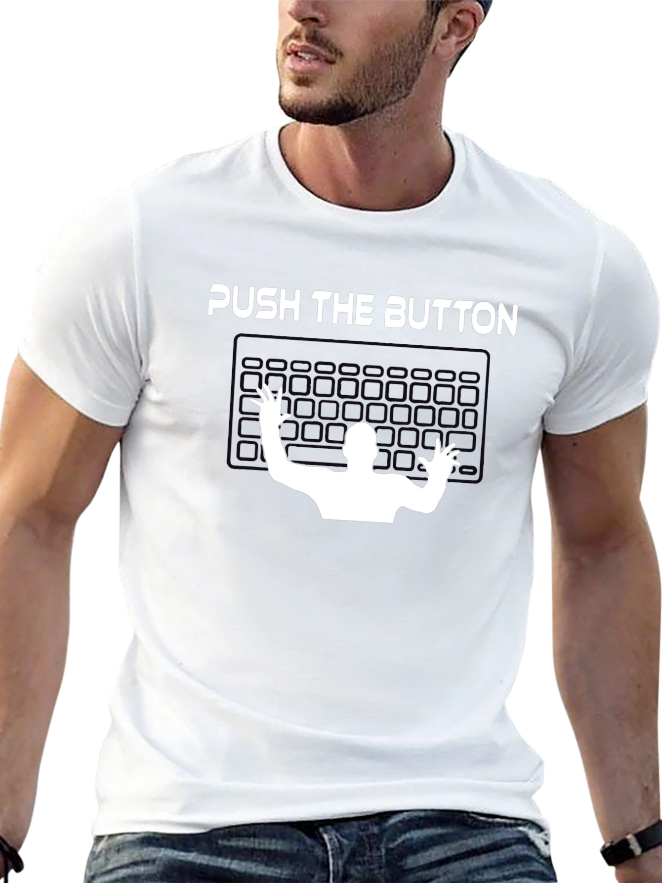 Push The Button Graphic Tee - Gamer T-Shirt