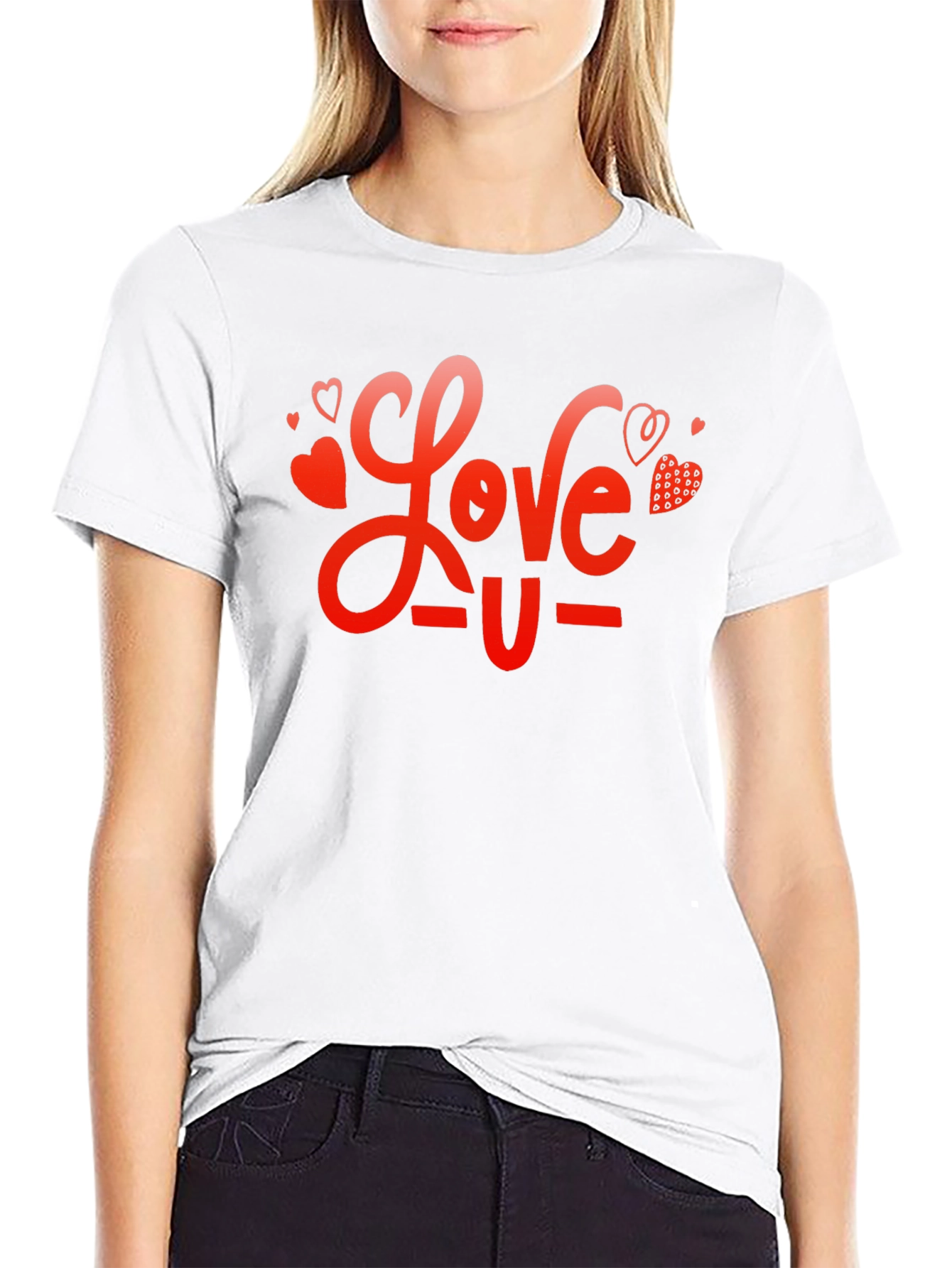 Love U Graphic Black T-Shirt