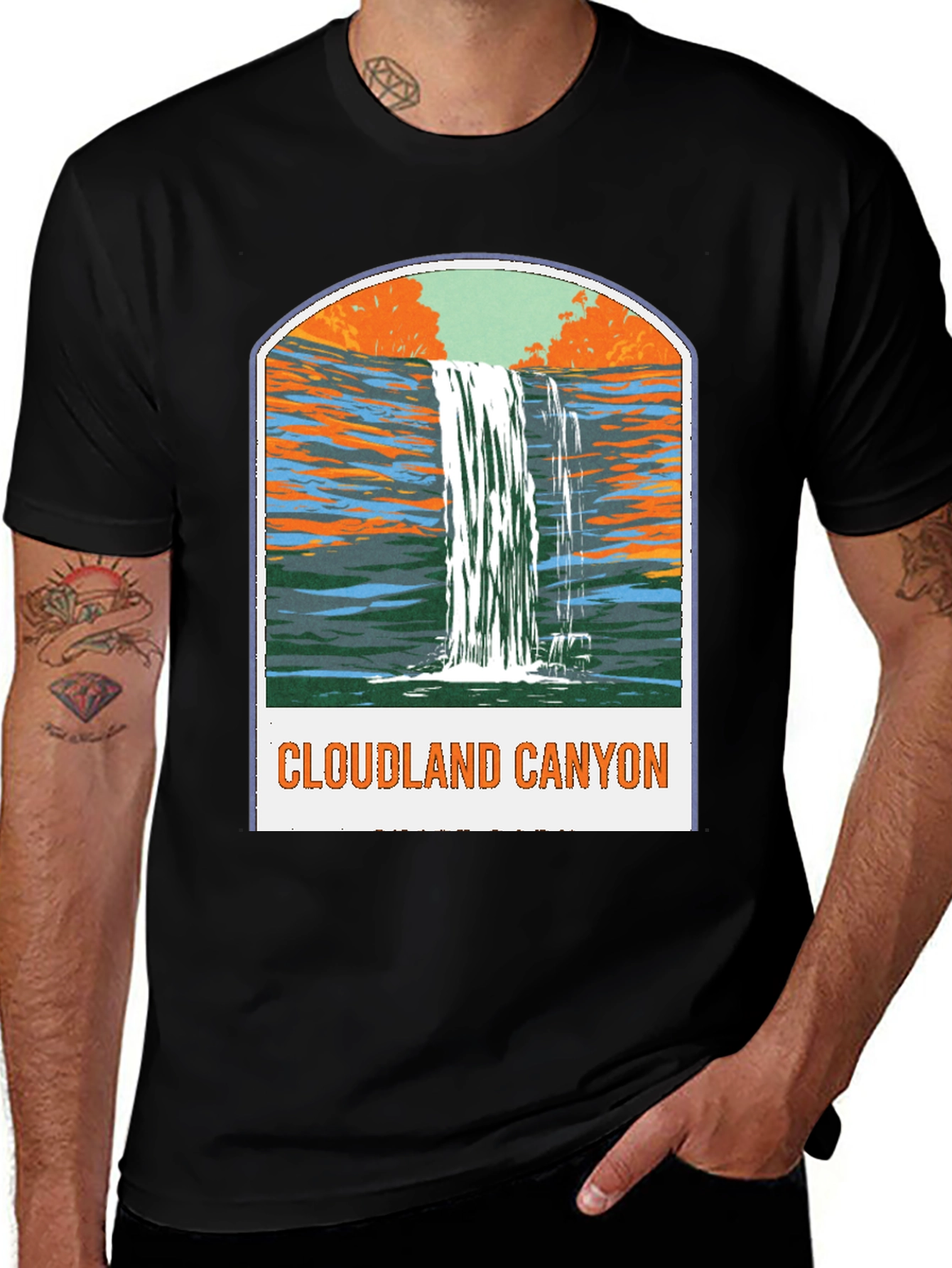 Cloudland Canyon Graphic Tee - Black Cotton T-Shirt