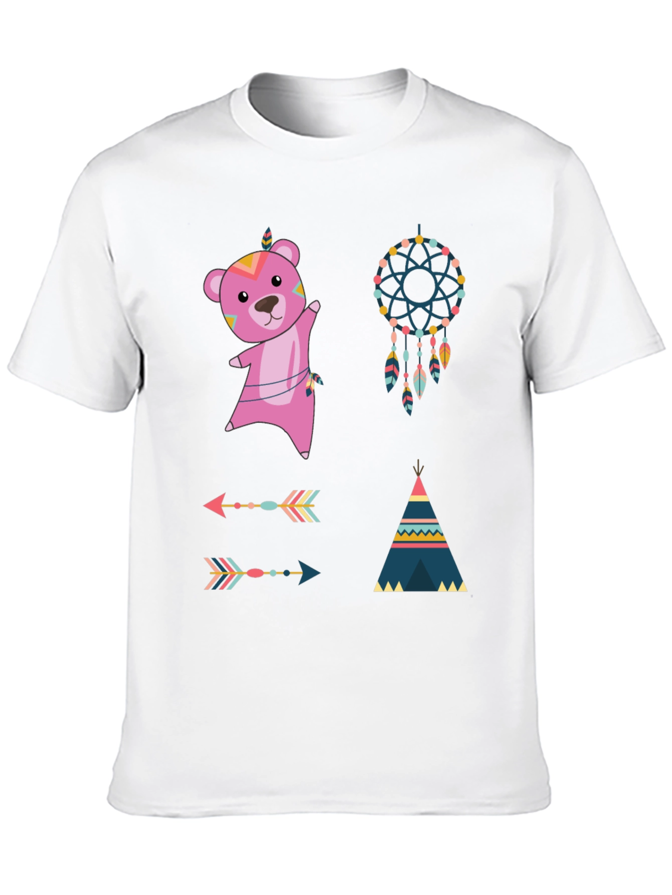 Boho Bear Graphic Tee - Dream Catcher Design