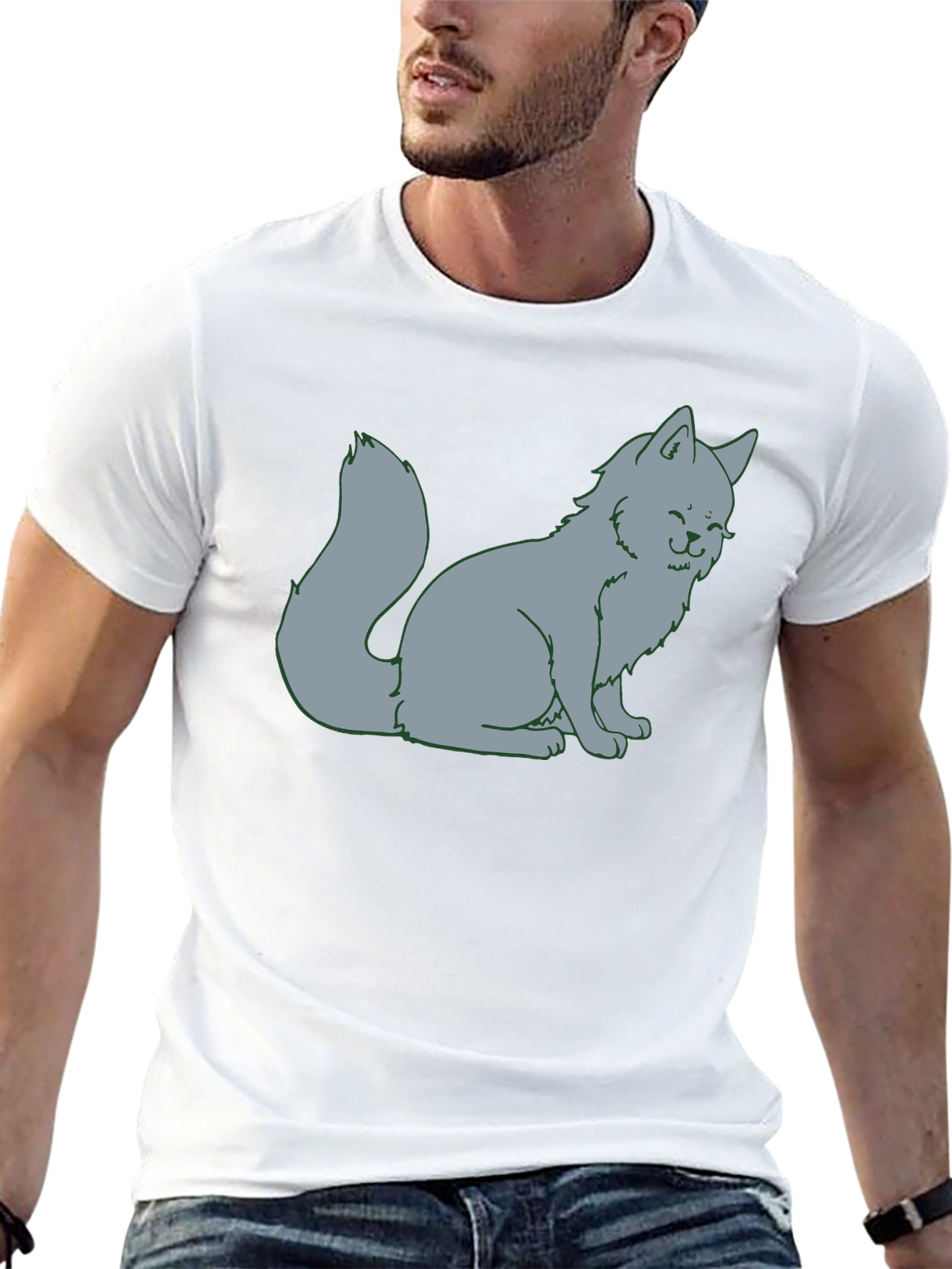 Cat Cartoon Graphic T-Shirt