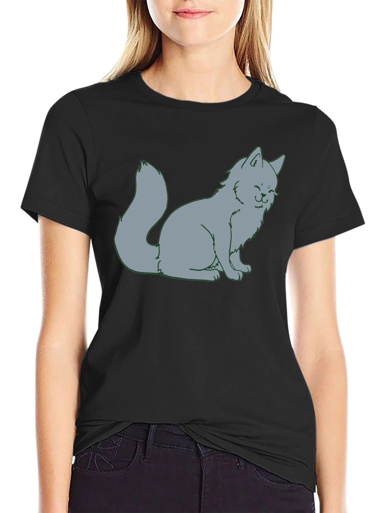 Cat Cartoon Graphic T-Shirt