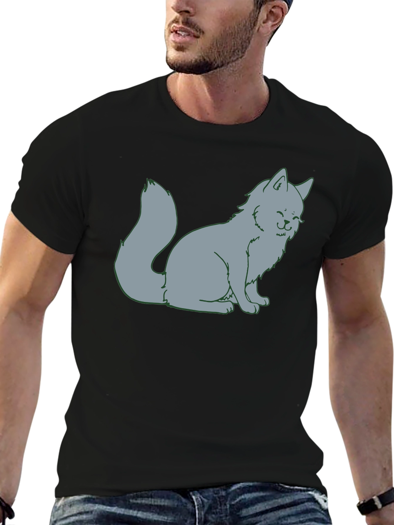 Cat Cartoon Graphic T-Shirt