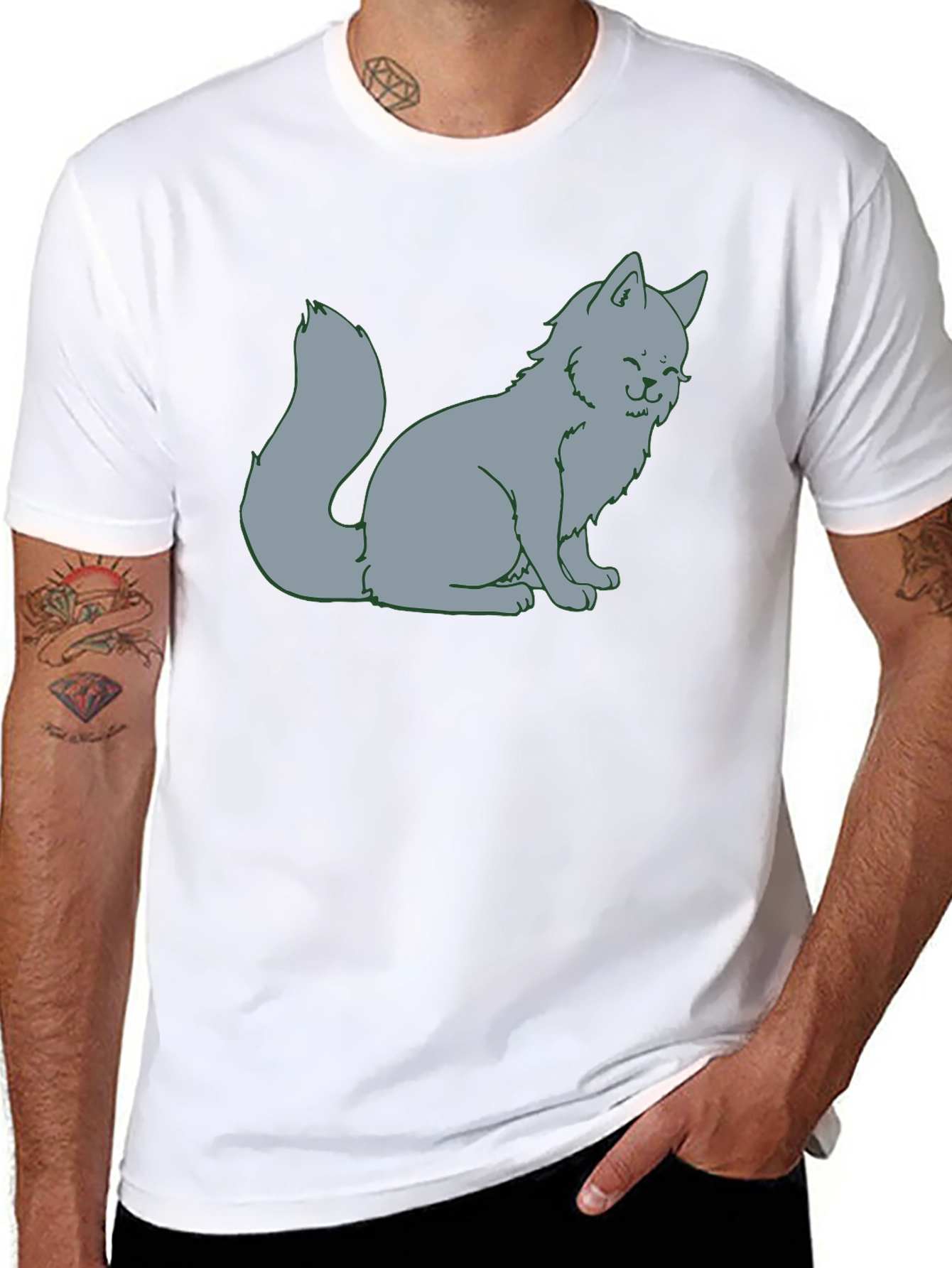 Cat Cartoon Graphic T-Shirt