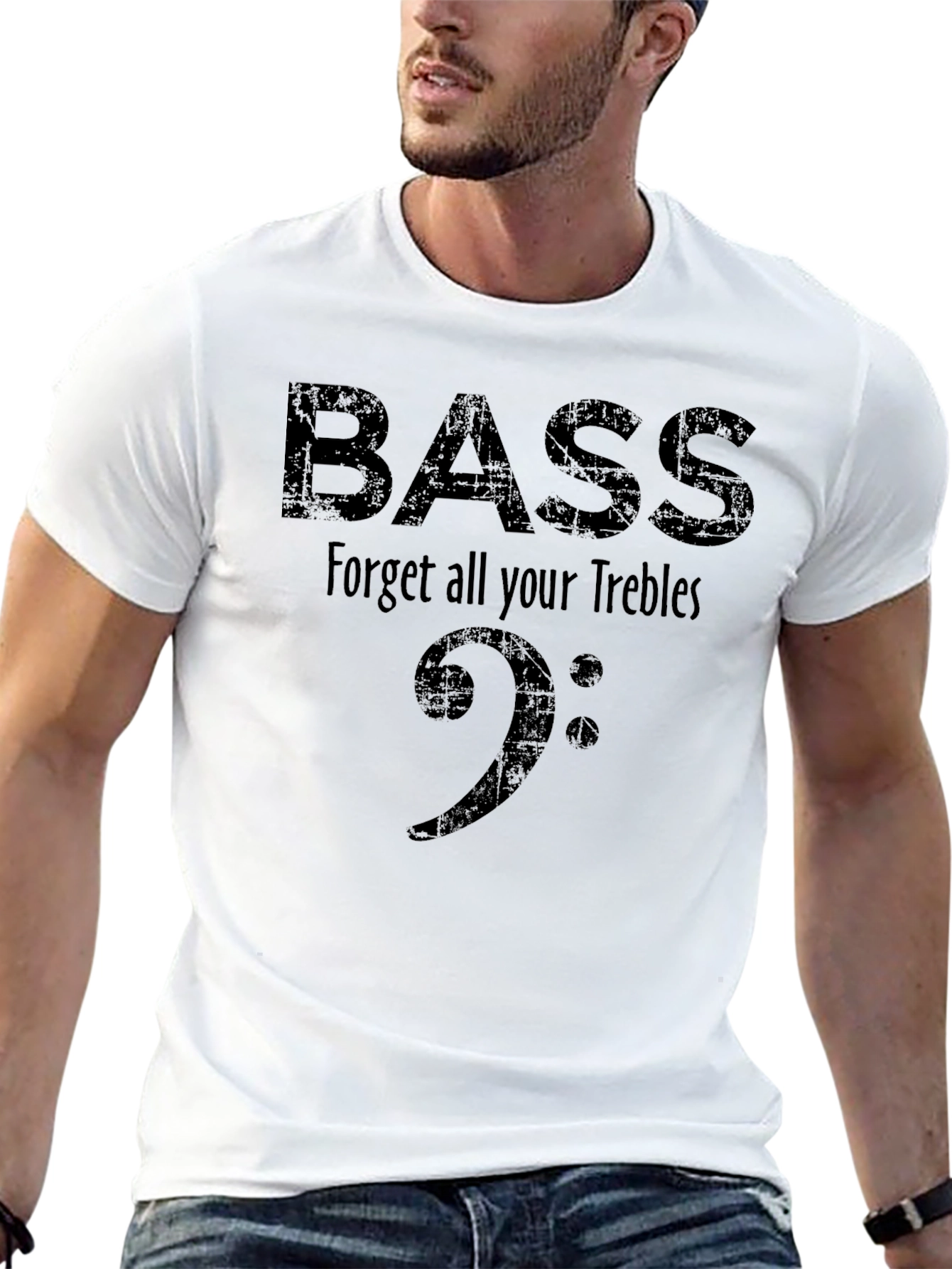 Bass Clef Graphic Tee - Black Music Shirt