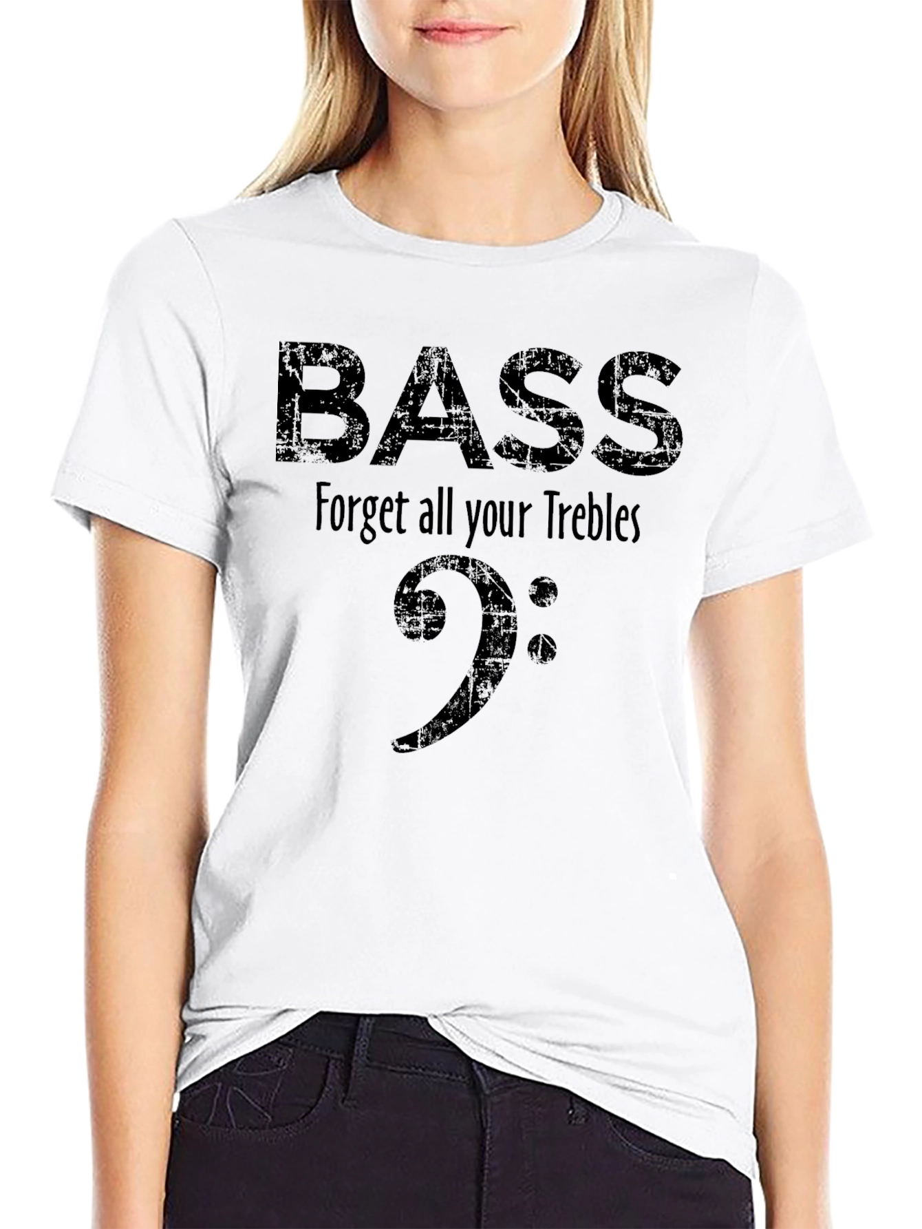 Bass Clef Graphic Tee - Black Music Shirt