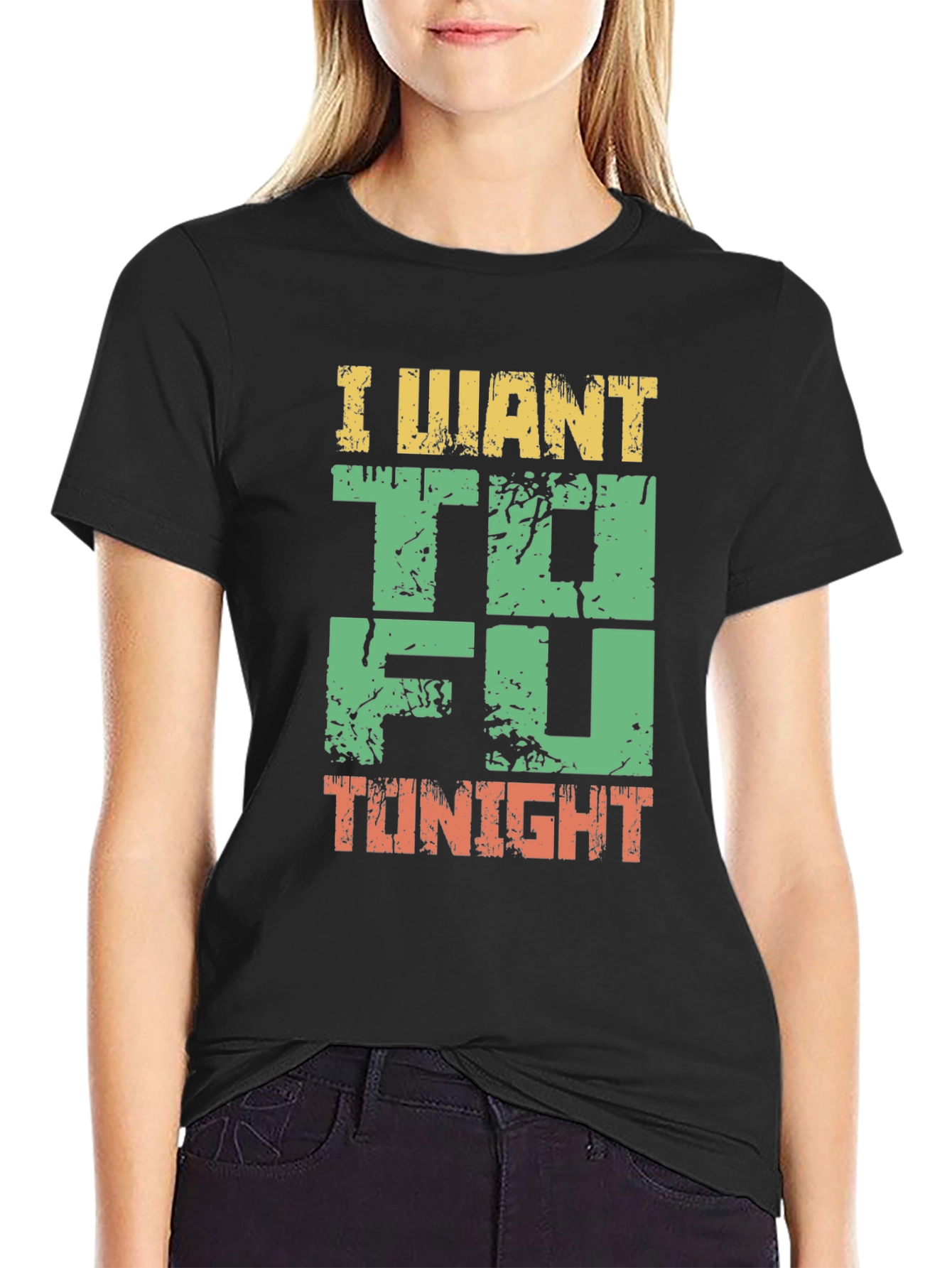 I Want Tofu Tonight Graphic T-Shirt - Black