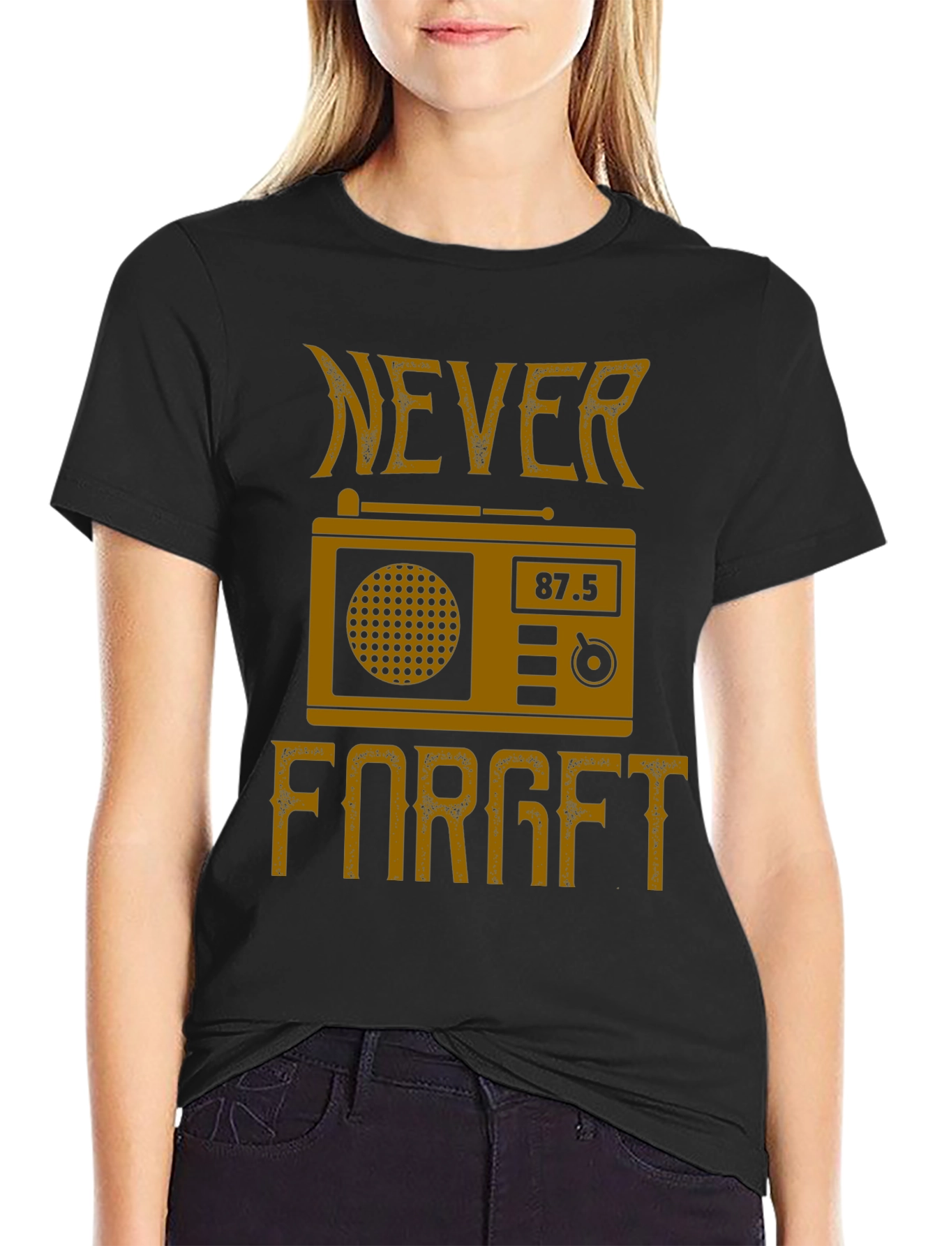 Retro Radio Never Forget Graphic T-Shirt