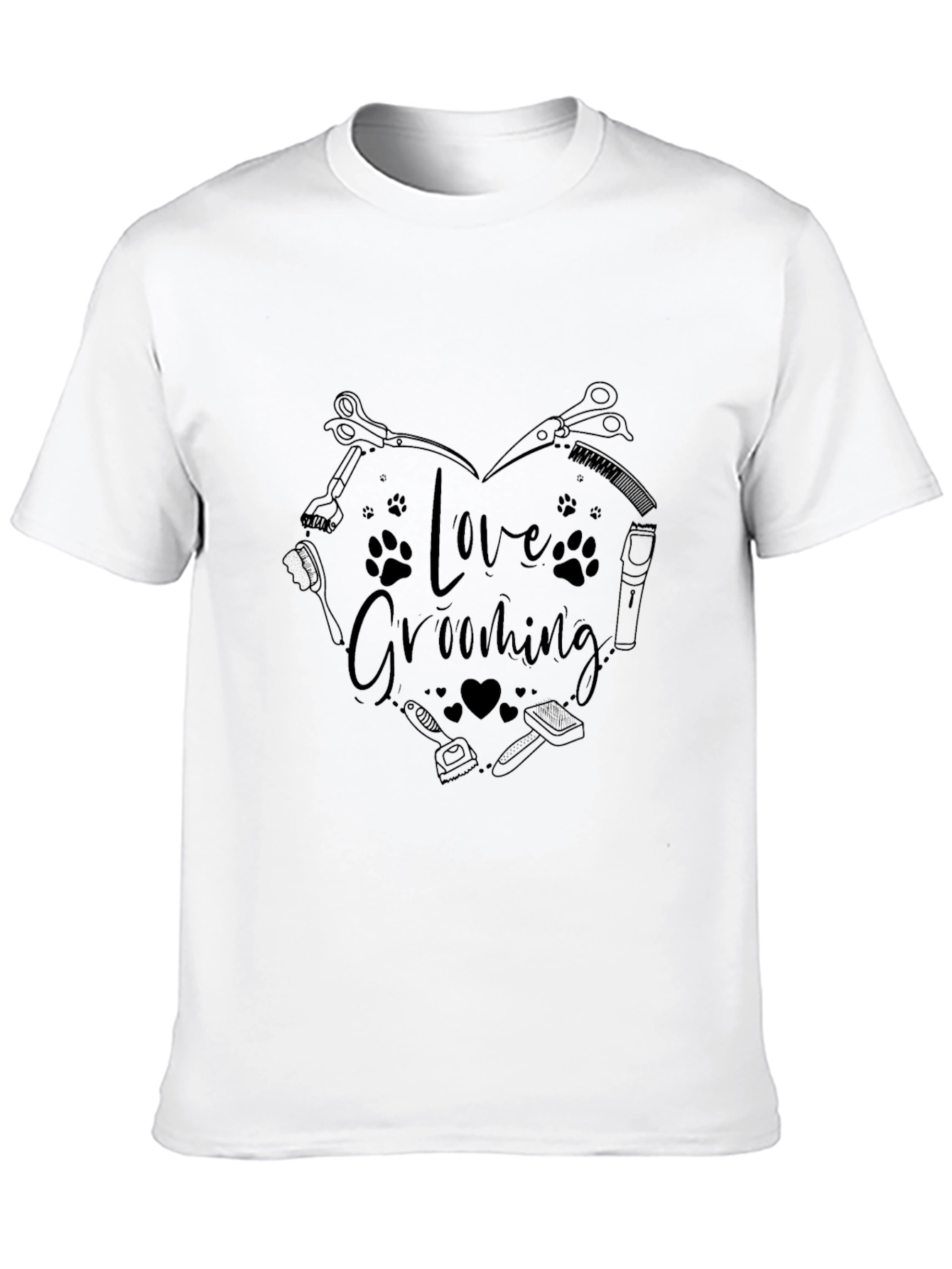 Love Grooming Graphic Tee - Stylish Pet Groomer Shirt