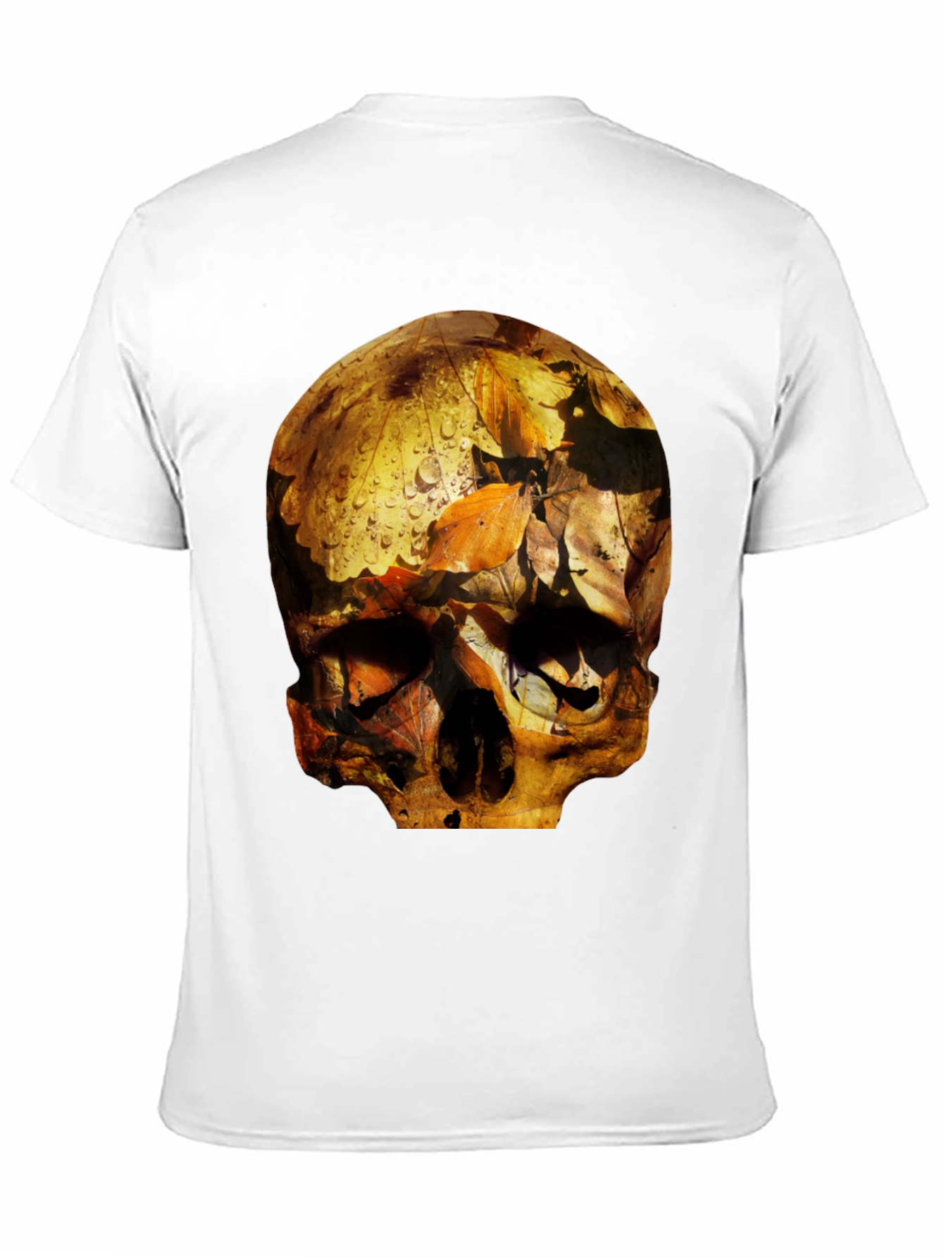 Skull Graphic Tee - Fallen Leaves Design