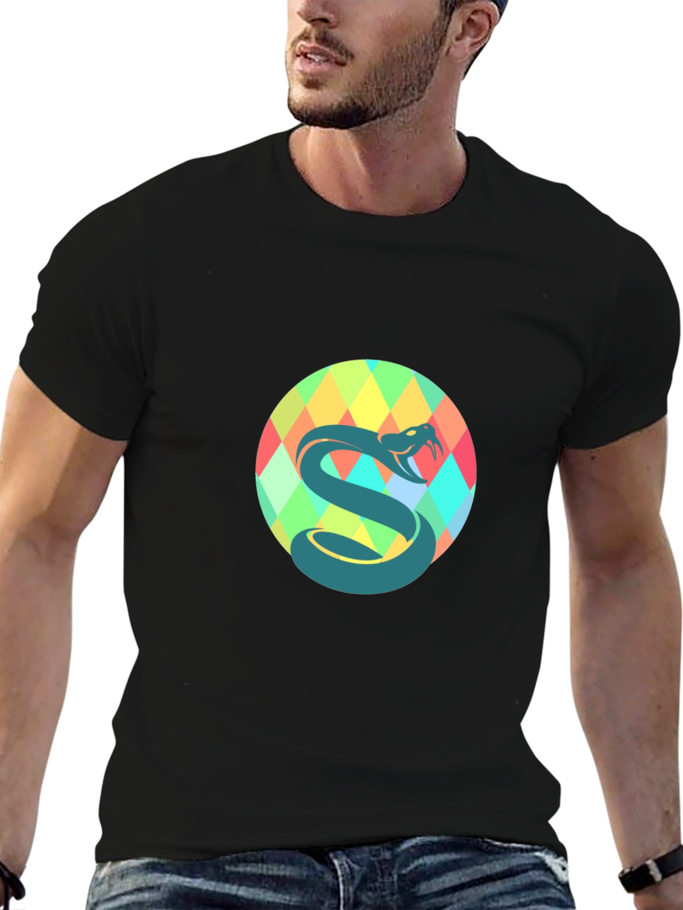 Snake Graphic Black T-Shirt