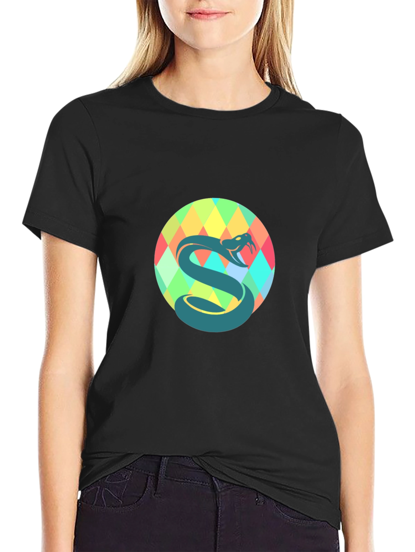 Snake Graphic Black T-Shirt