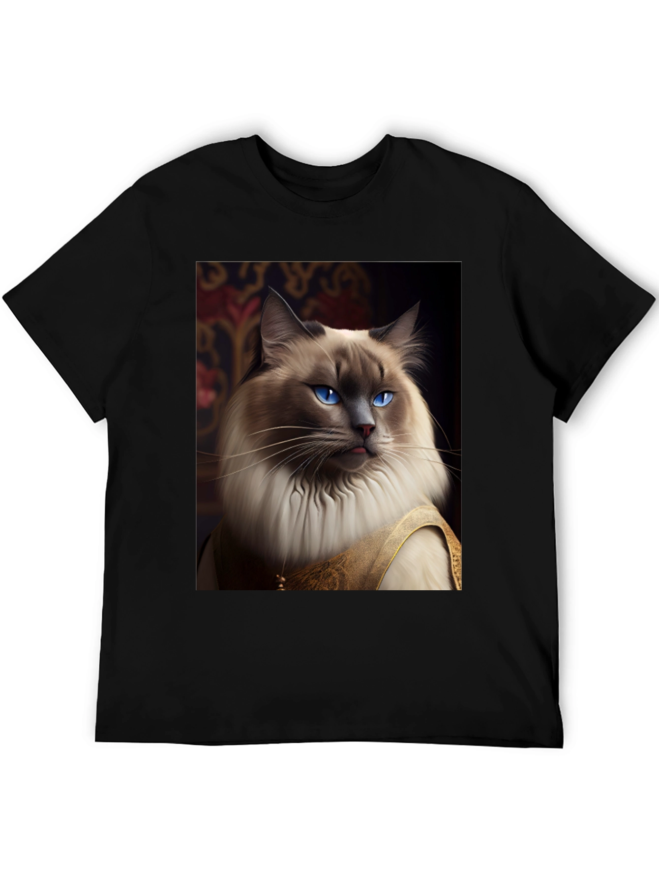Regal Cat Graphic Tee - Unique Animal Design