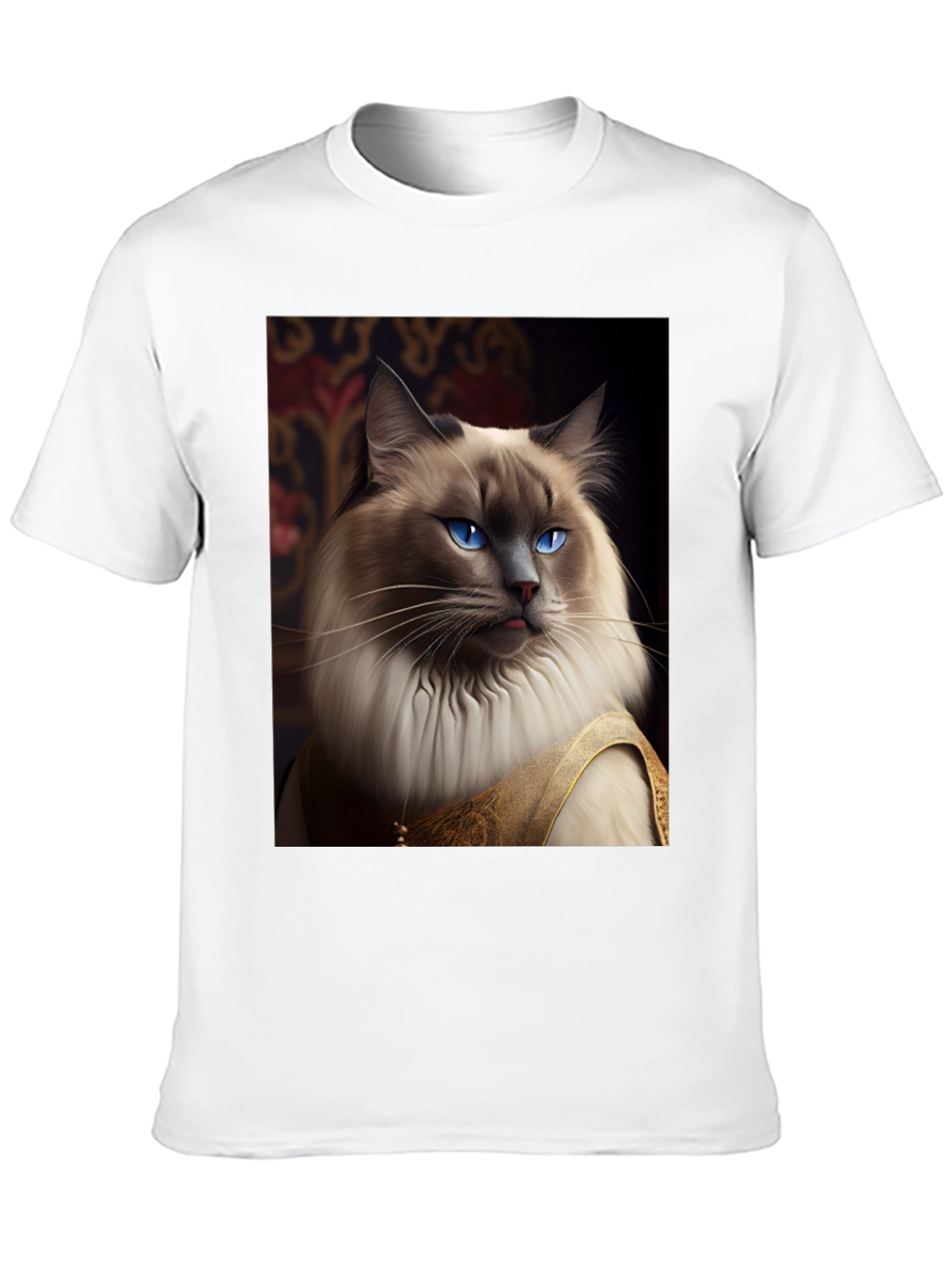 Regal Cat Graphic Tee - Unique Animal Design
