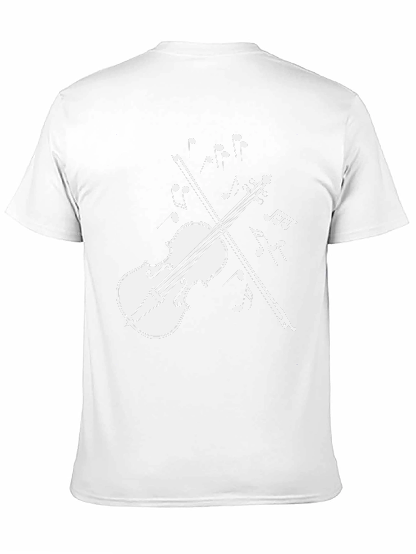Violin Music Notes Graphic T-Shirt - Black