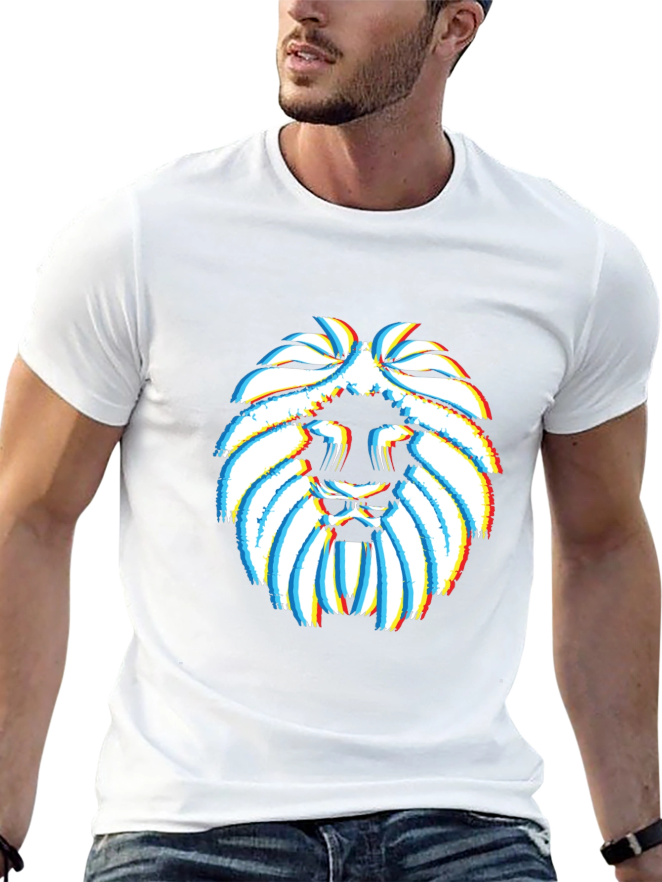 Lion Glitch Graphic T-Shirt - Modern Streetwear