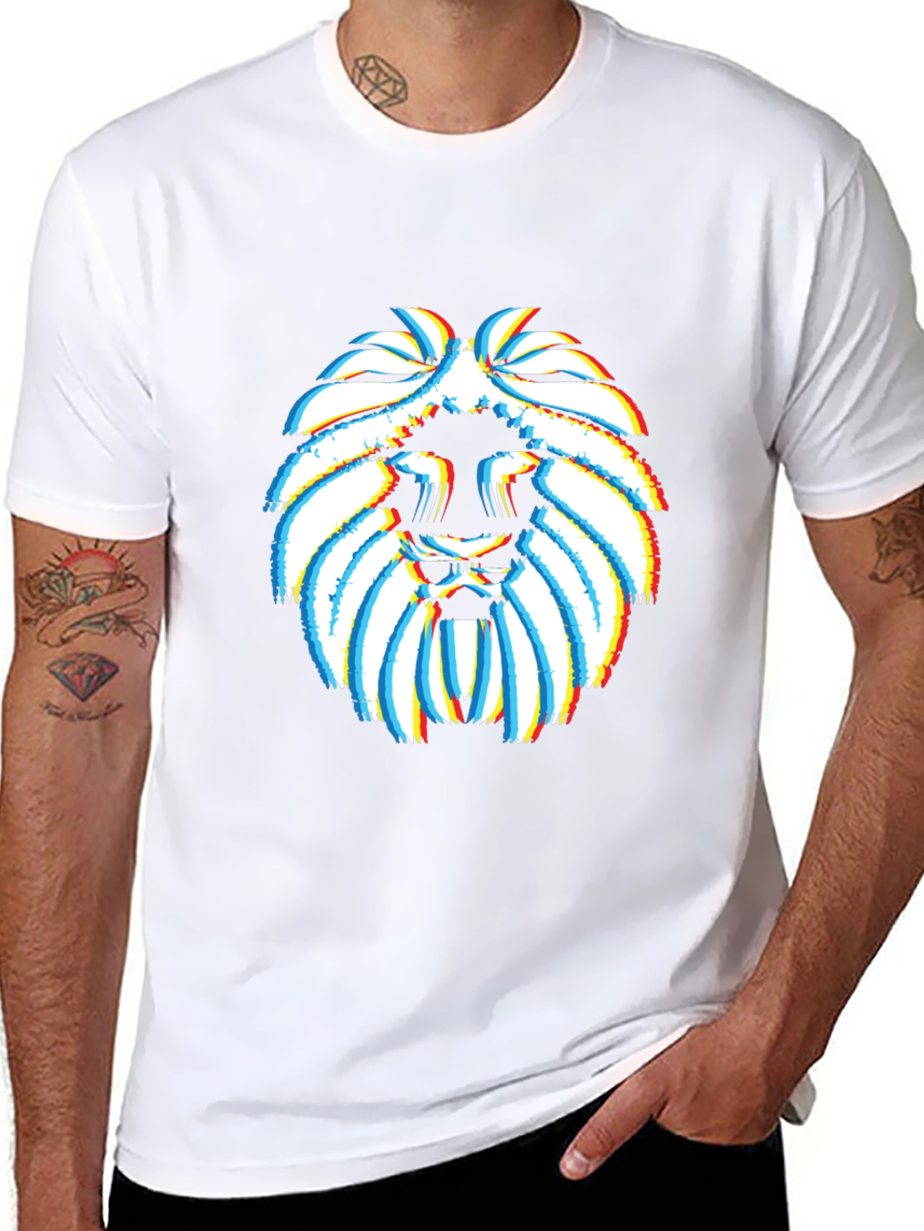 Lion Glitch Graphic T-Shirt - Modern Streetwear