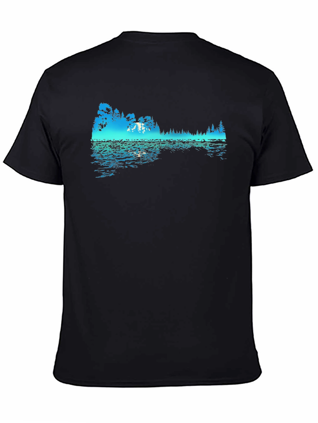 Nature Reflection Graphic Black T-Shirt