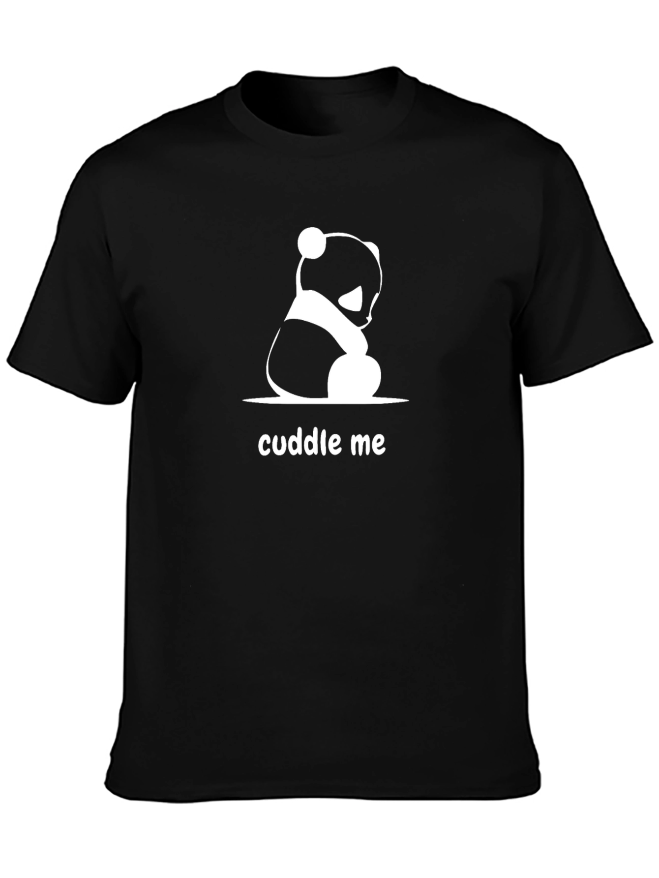 Cuddle Me Panda Bear Black T-Shirt