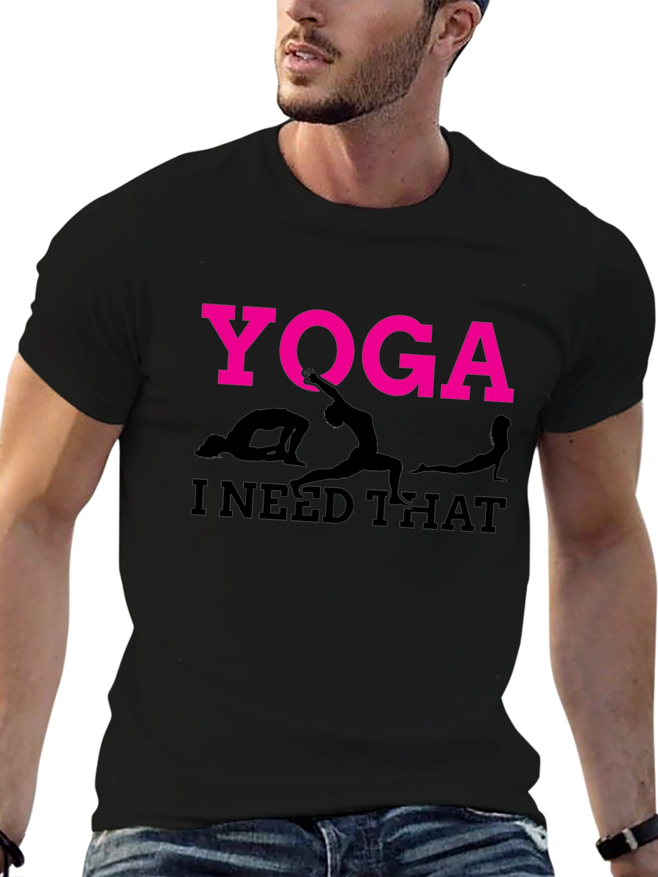 Yoga I Need That T-Shirt Black Cotton Tee