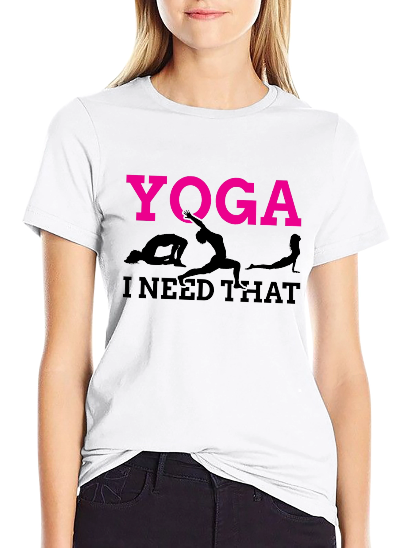 Yoga I Need That T-Shirt Black Cotton Tee