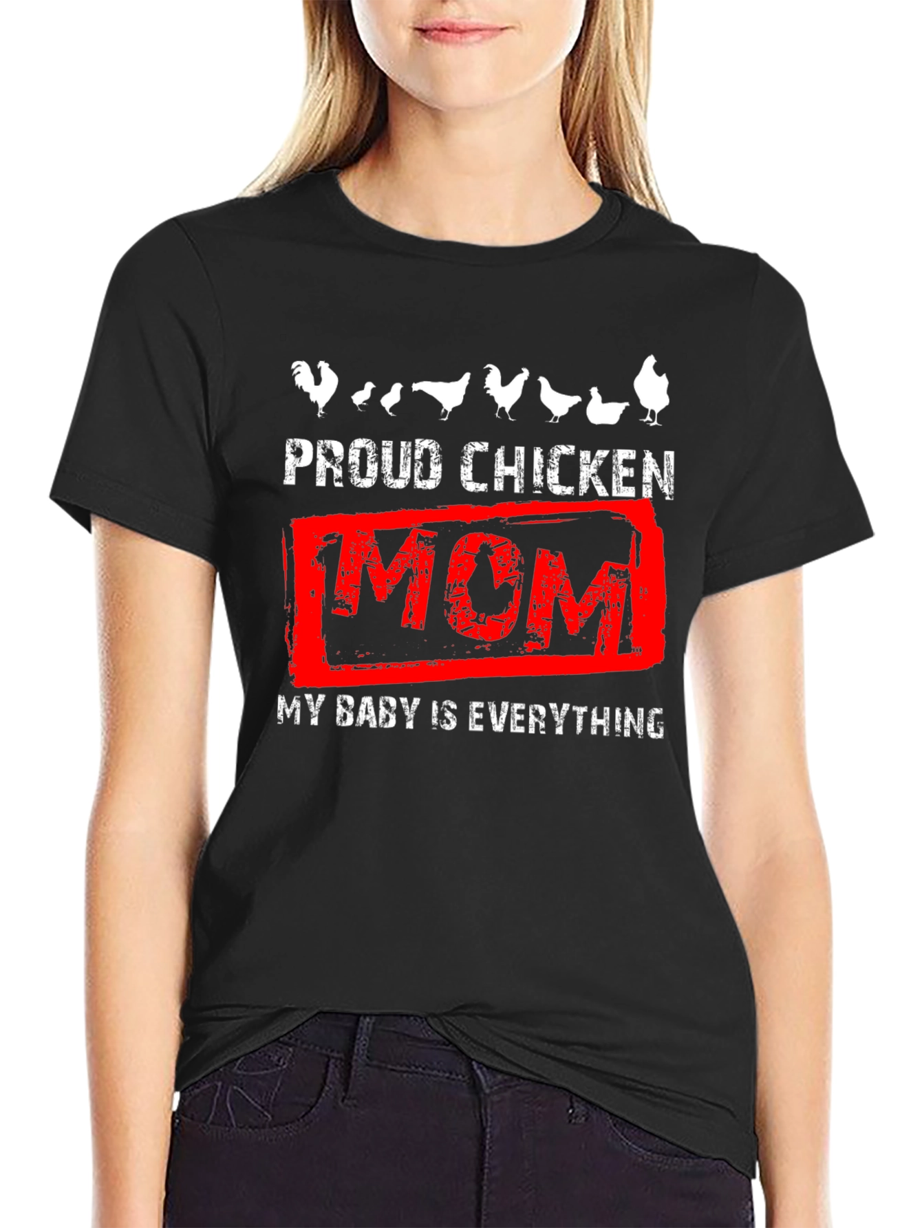 Proud Chicken Mom Graphic T-Shirt