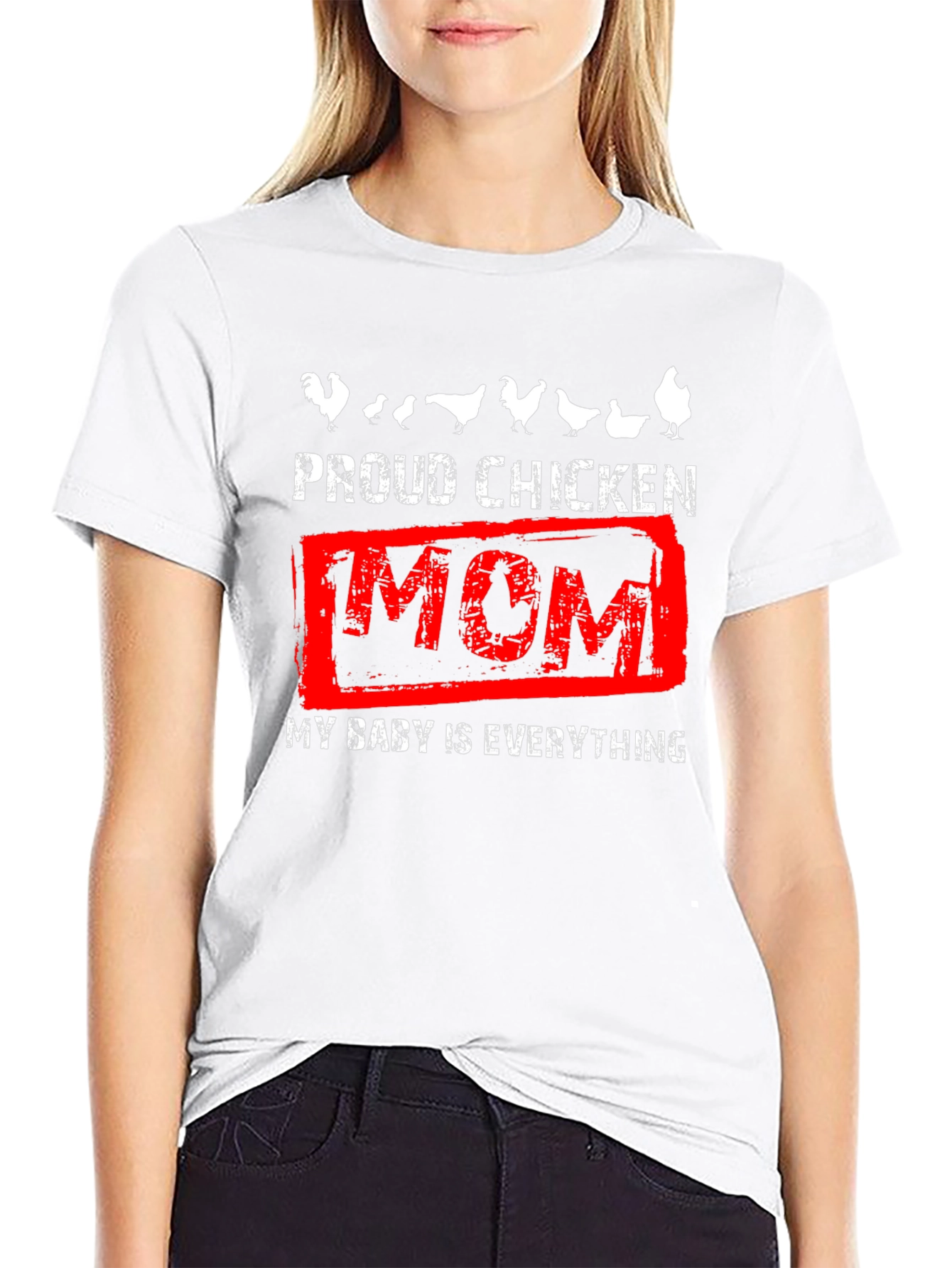 Proud Chicken Mom Graphic T-Shirt