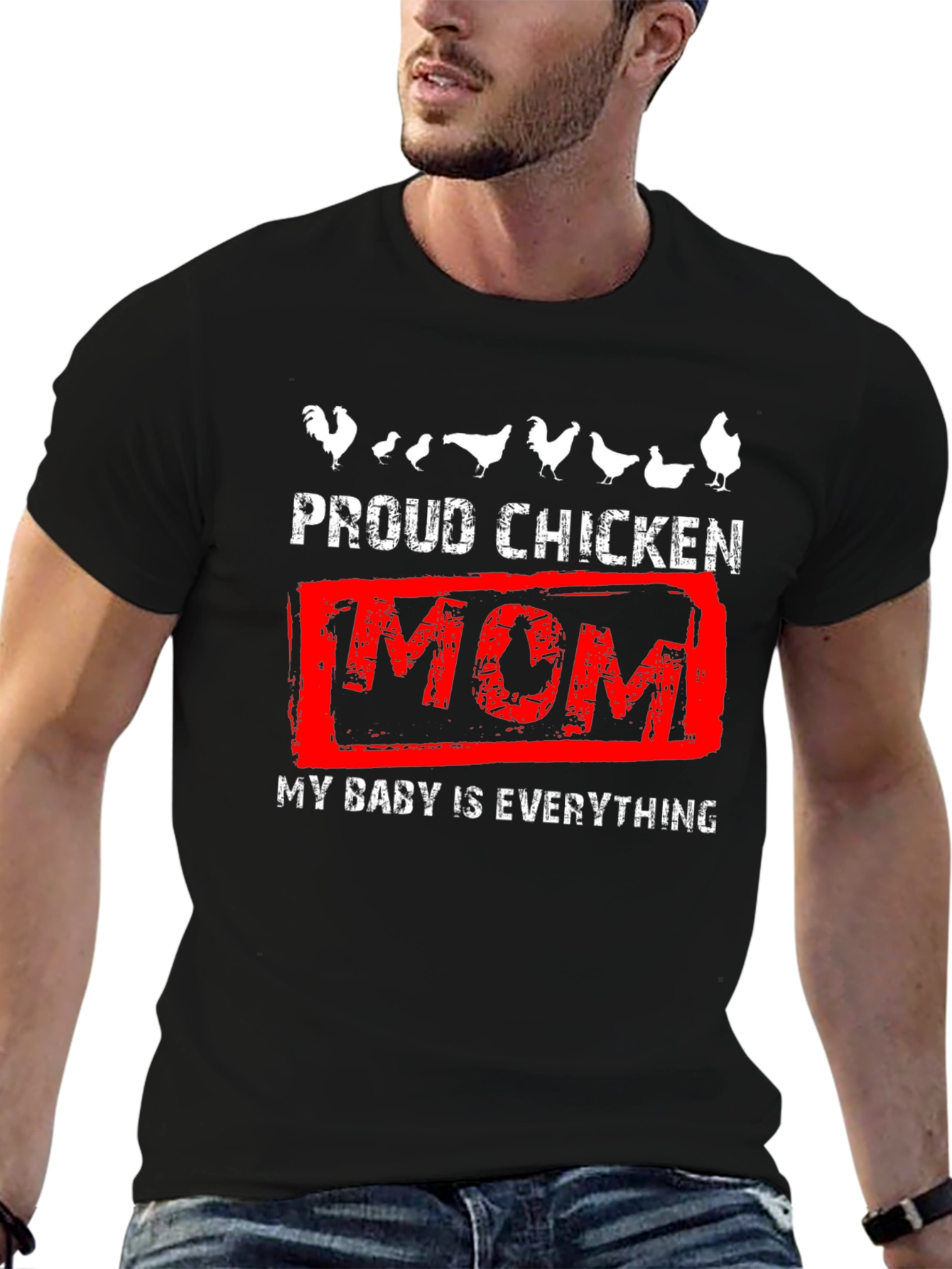 Proud Chicken Mom Graphic T-Shirt