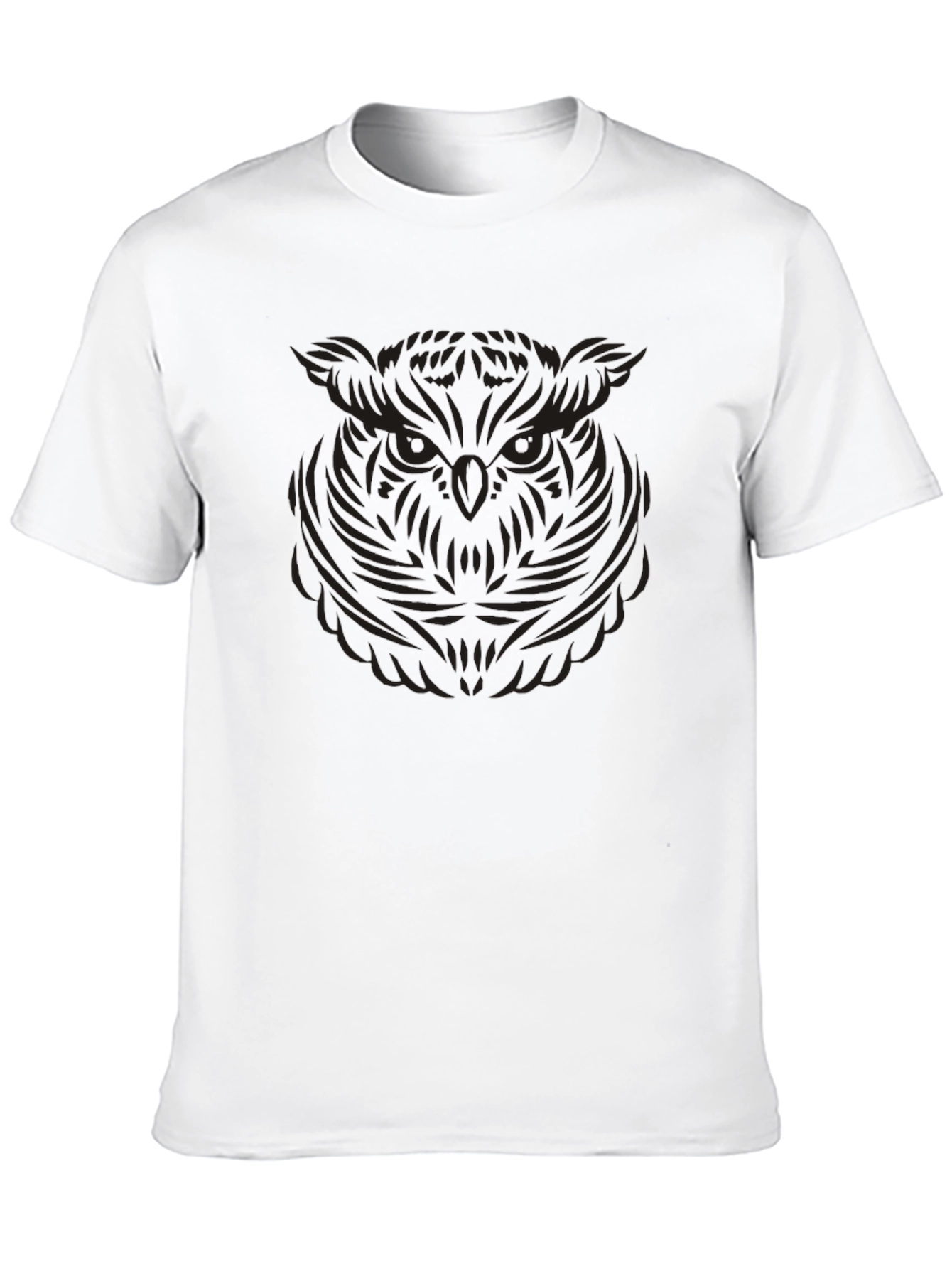 Mens Black Owl Graphic Tee