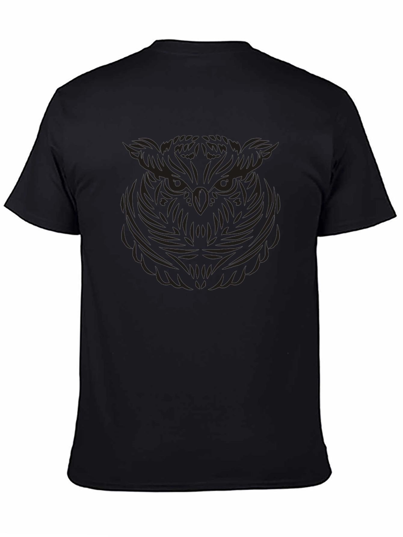 Mens Black Owl Graphic Tee