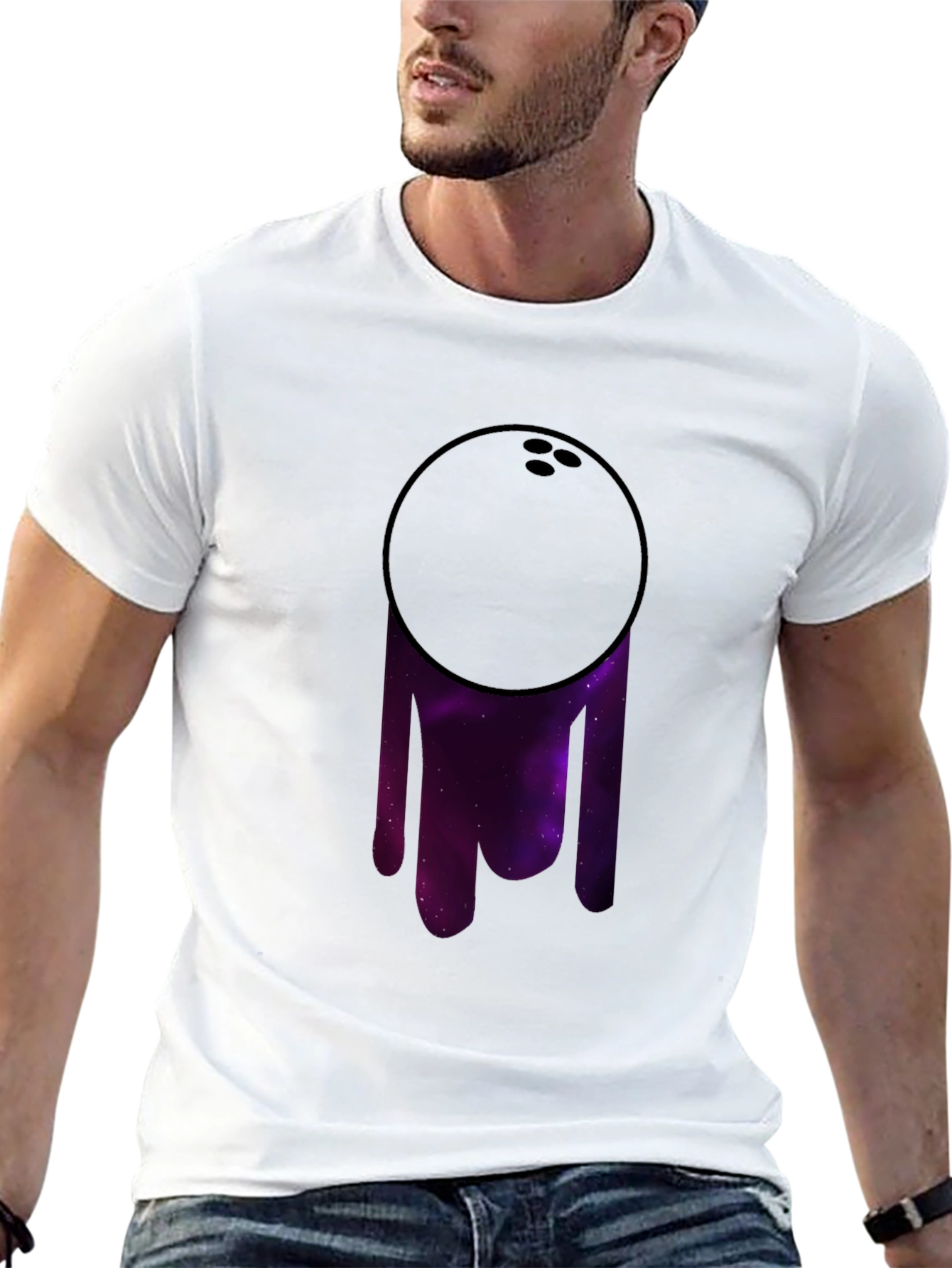 Cosmic Bowling Ball Graphic Tee - Black