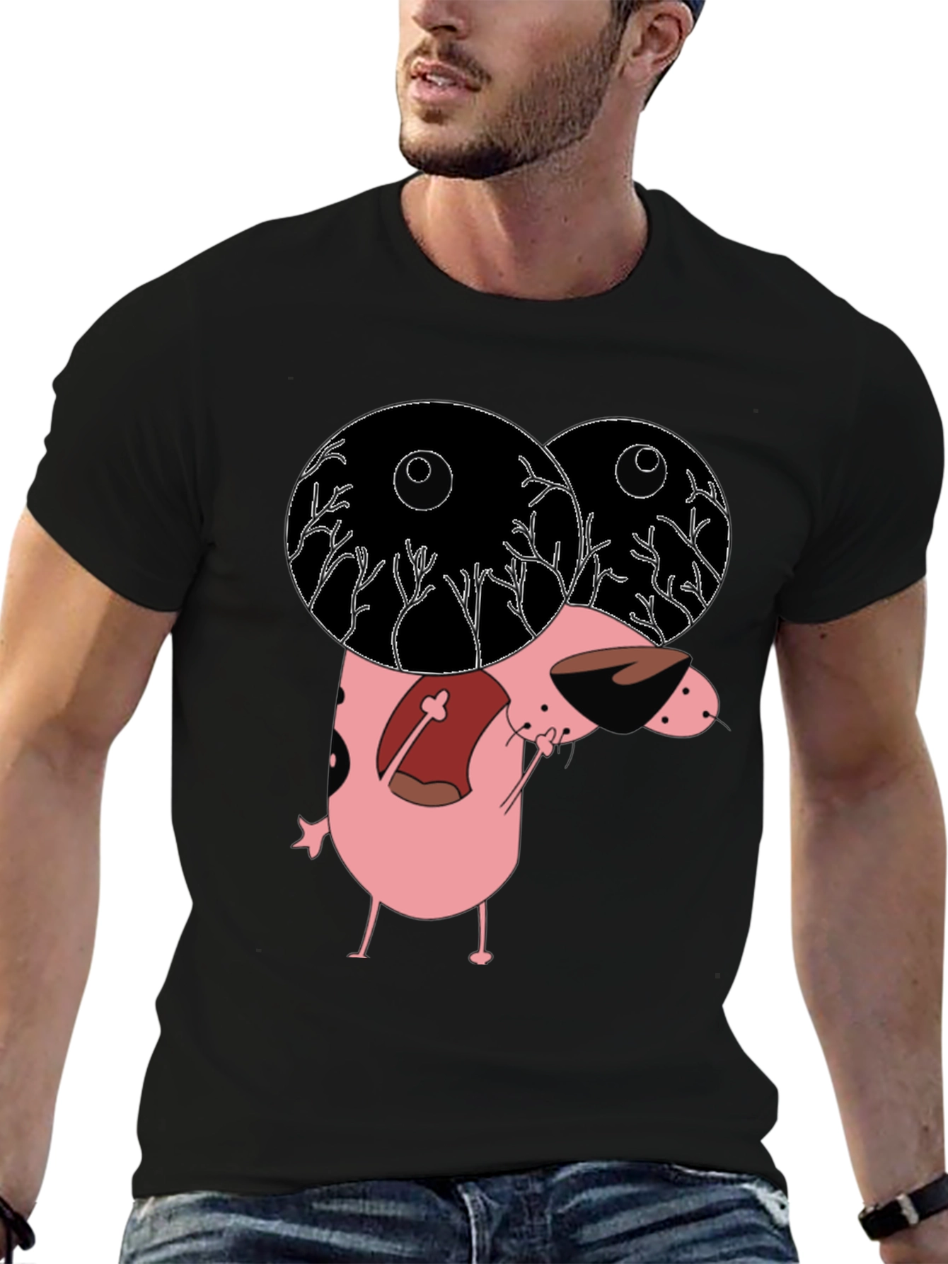 Courage the Cowardly Dog Graphic Tee - Black