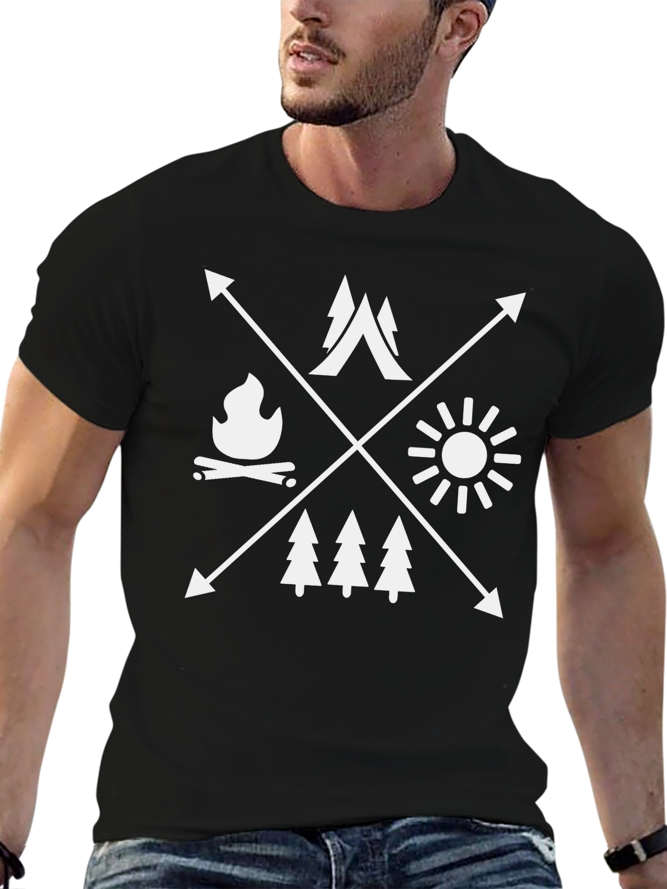 Outdoor Adventure Graphic Tee - Camping Design