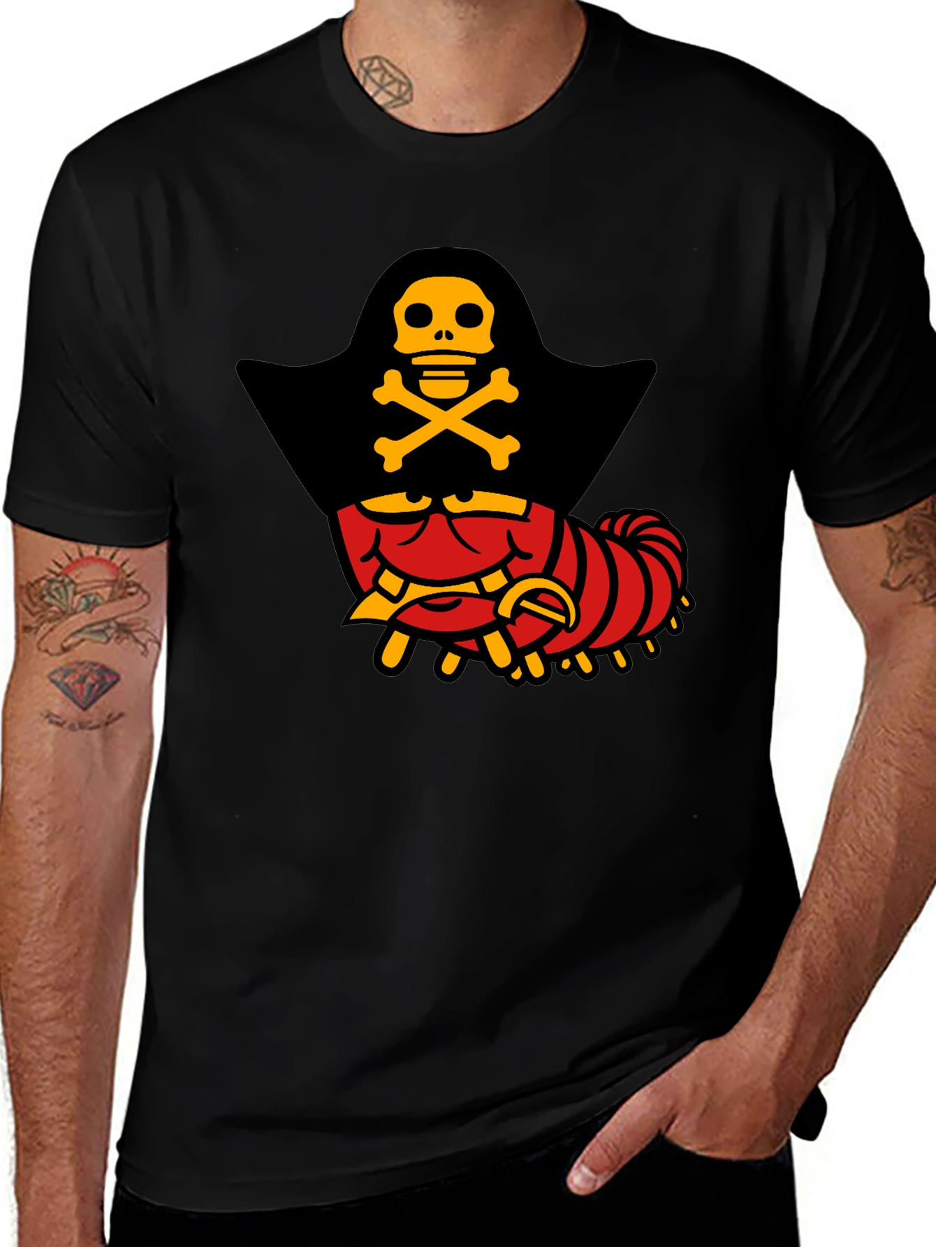 Pirate Caterpillar T-Shirt - Quirky Graphic Tee